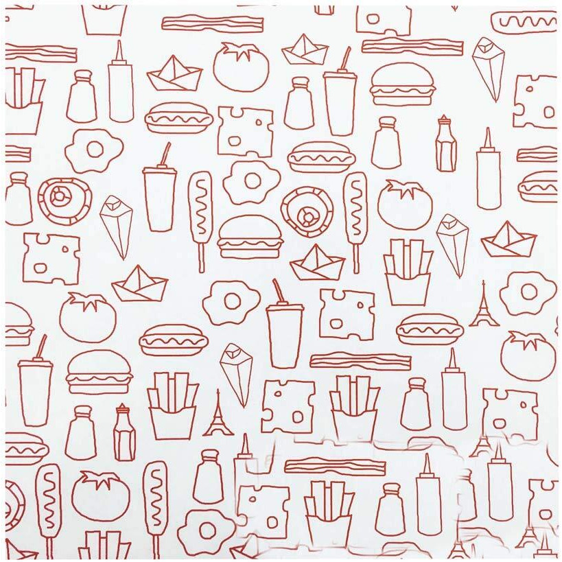 [Graffiti] 200 Pcs Grease-Proof Wax Papers Baking Papers Hamburger Papers