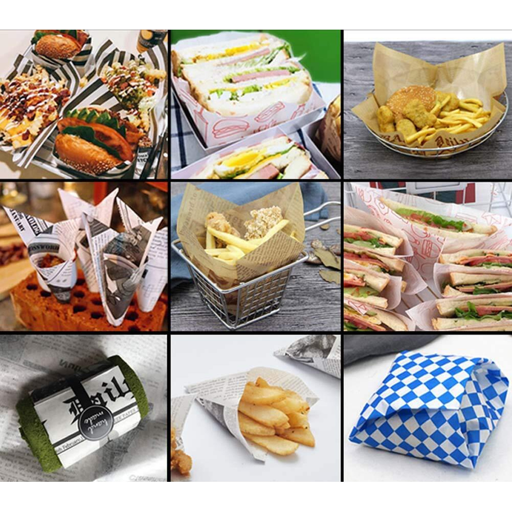 [Music score] 200 Pcs Baking Papers Grease-Proof Wax Papers Hamburger Papers