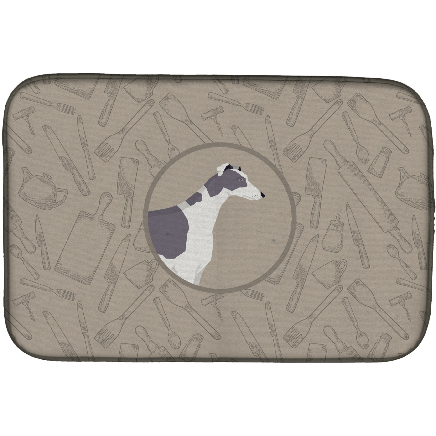 &quotCaroline's Treasures CK2190DDM Greyhound in The Kitchen dish-drying-mats, 14x21, Multicolor"