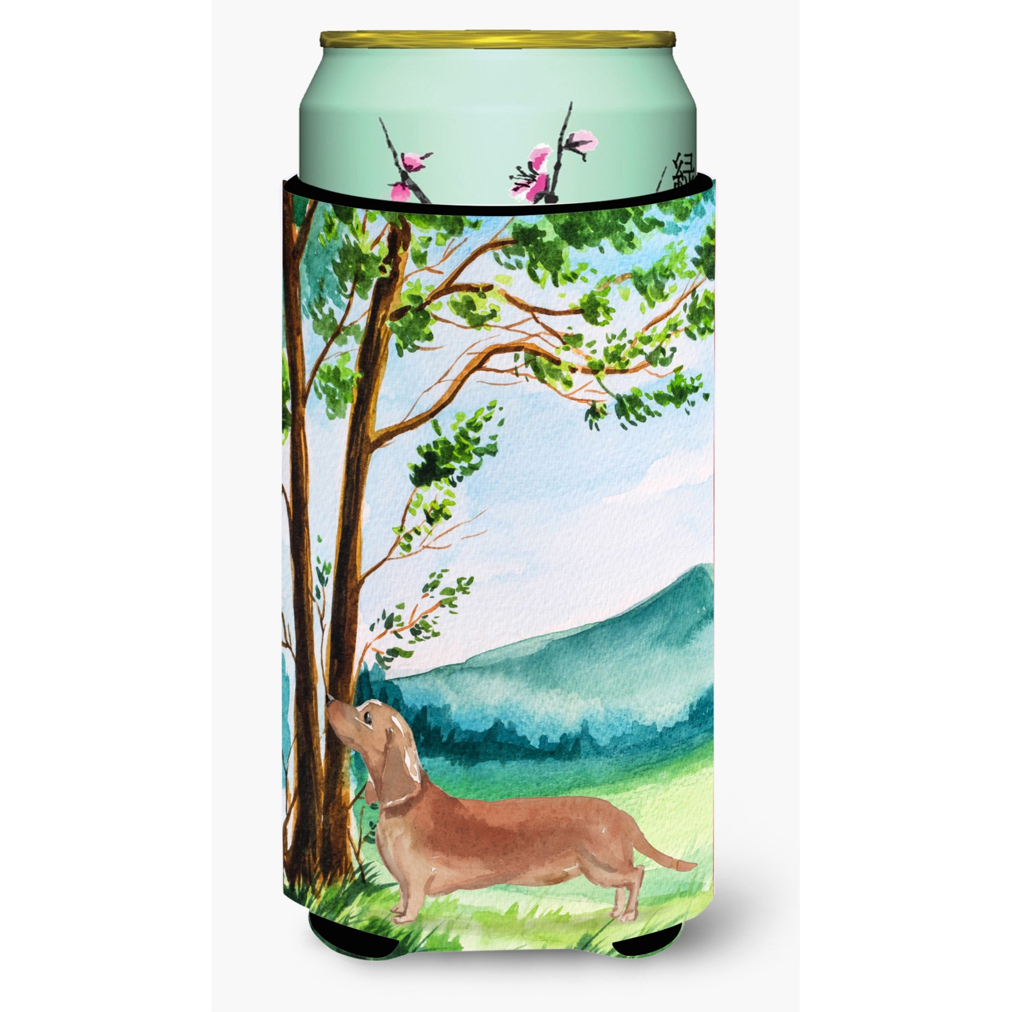 &quotCaroline's Treasures CK2002TBC Under the Tree Red Dachshund Tall Boy Hugger cold-beverage-koozies, Multicolor"