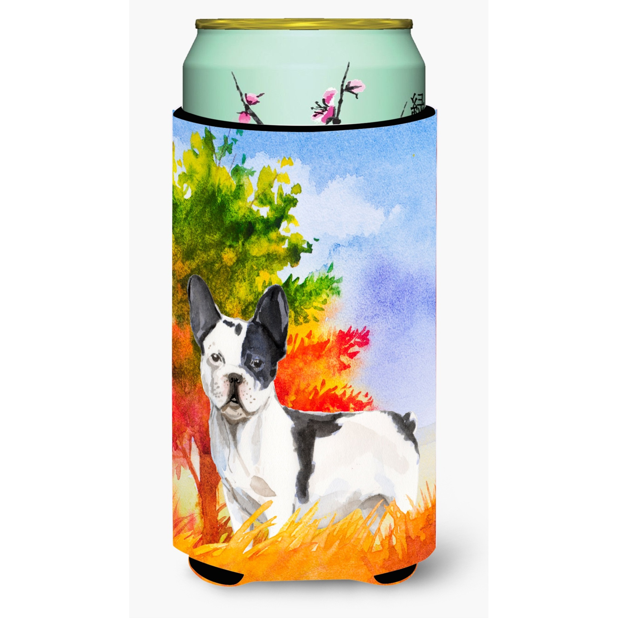 &quotCaroline's Treasures CK1956TBC Fall French Bulldog Tall Boy Insulator Hugger cold-beverage-koozies, Multicolor"