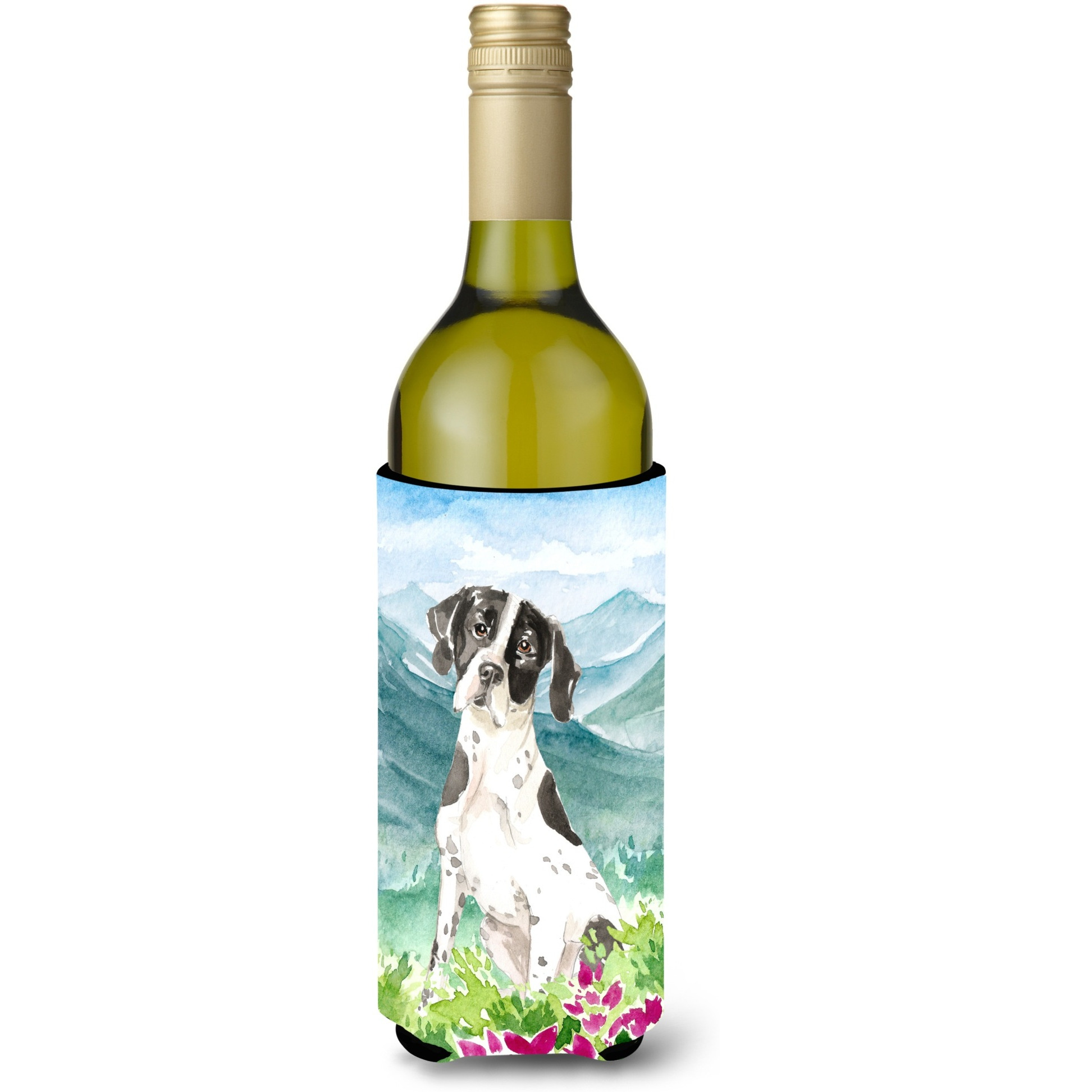 &quotCaroline's Treasures CK2538LITERK Mountain Flowers English Pointer Wine Bottle Hugger cold-beverage-koozies, 750 ml, Multicolor"