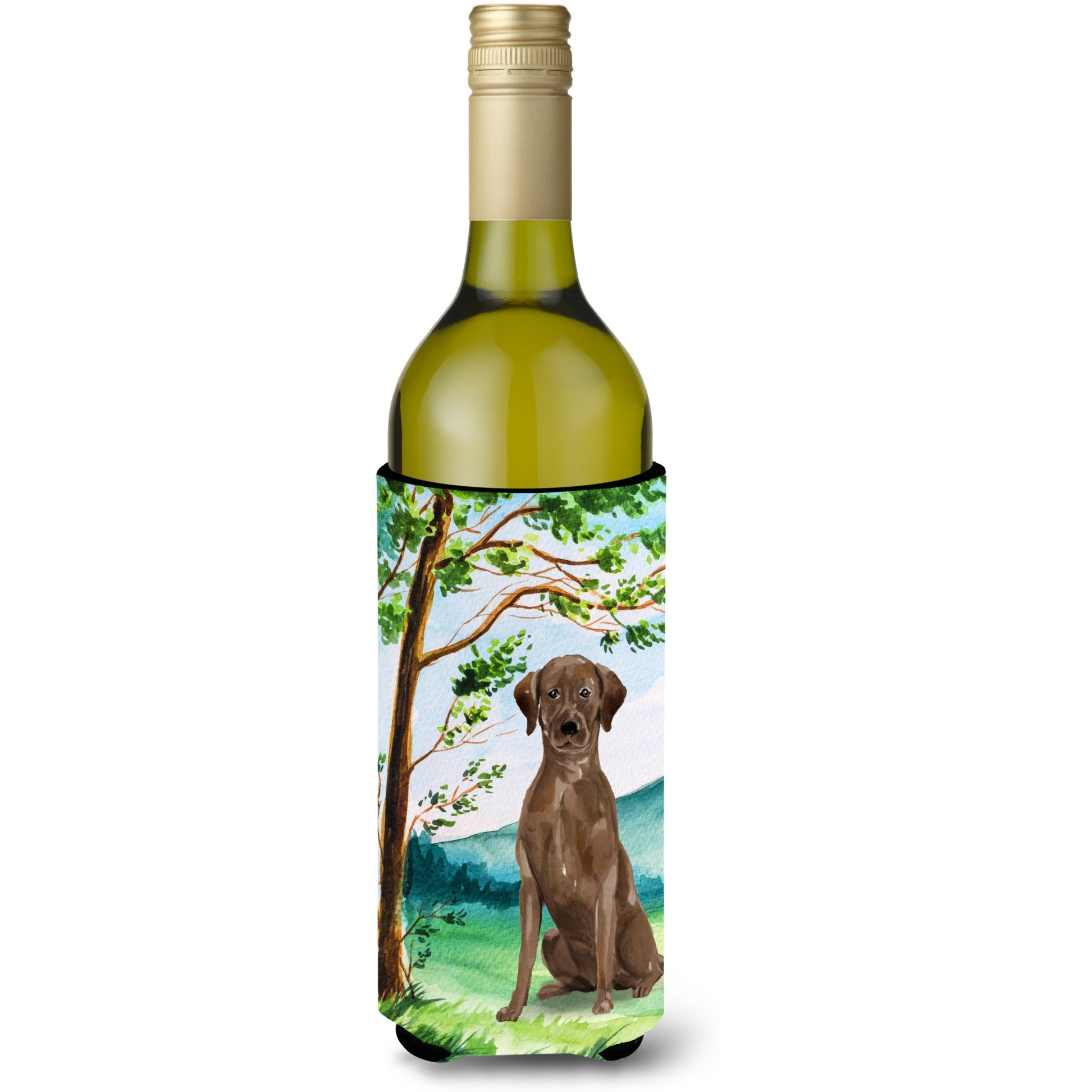 &quotCaroline's Treasures Tree Chocolate Labrador Wine Bottle Hugger cold-beverage-koozies, 750 ml, Multicolor"