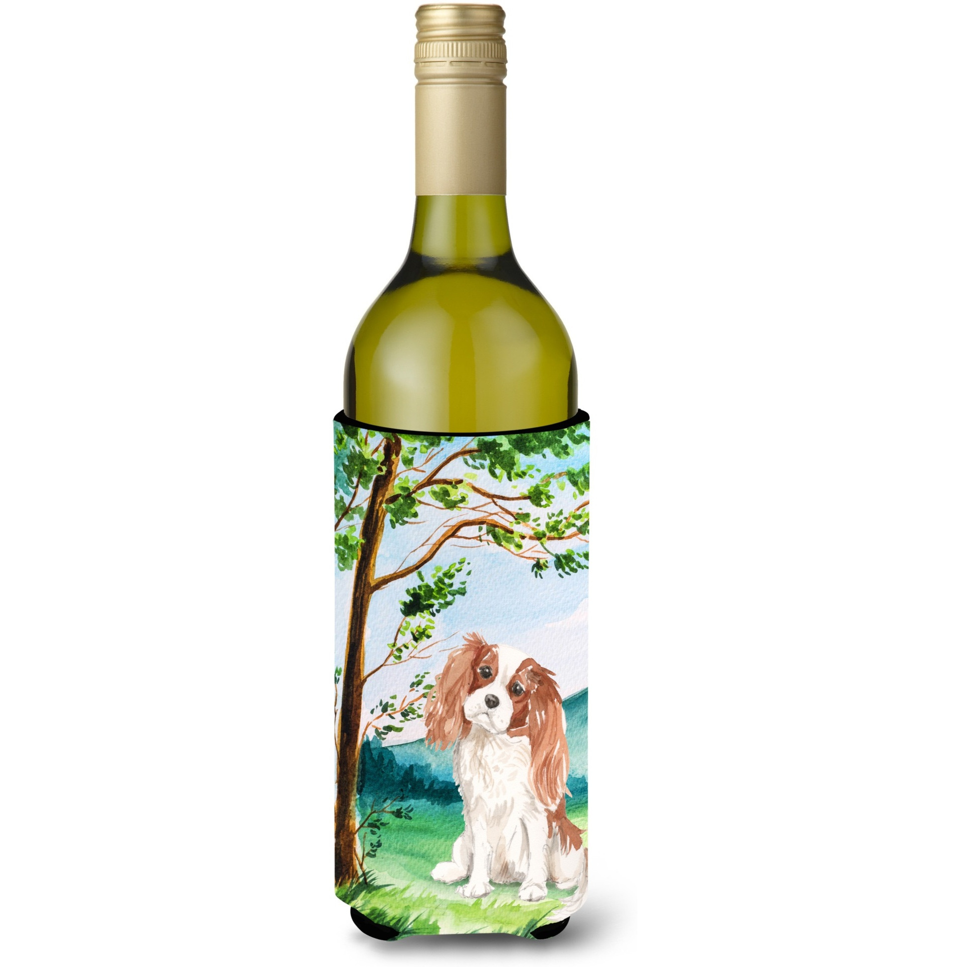 &quotCaroline's Treasures Tree Blenheim Cavalier Spaniel Wine Bottle Hugger cold-beverage-koozies, 750 ml, Multicolor"