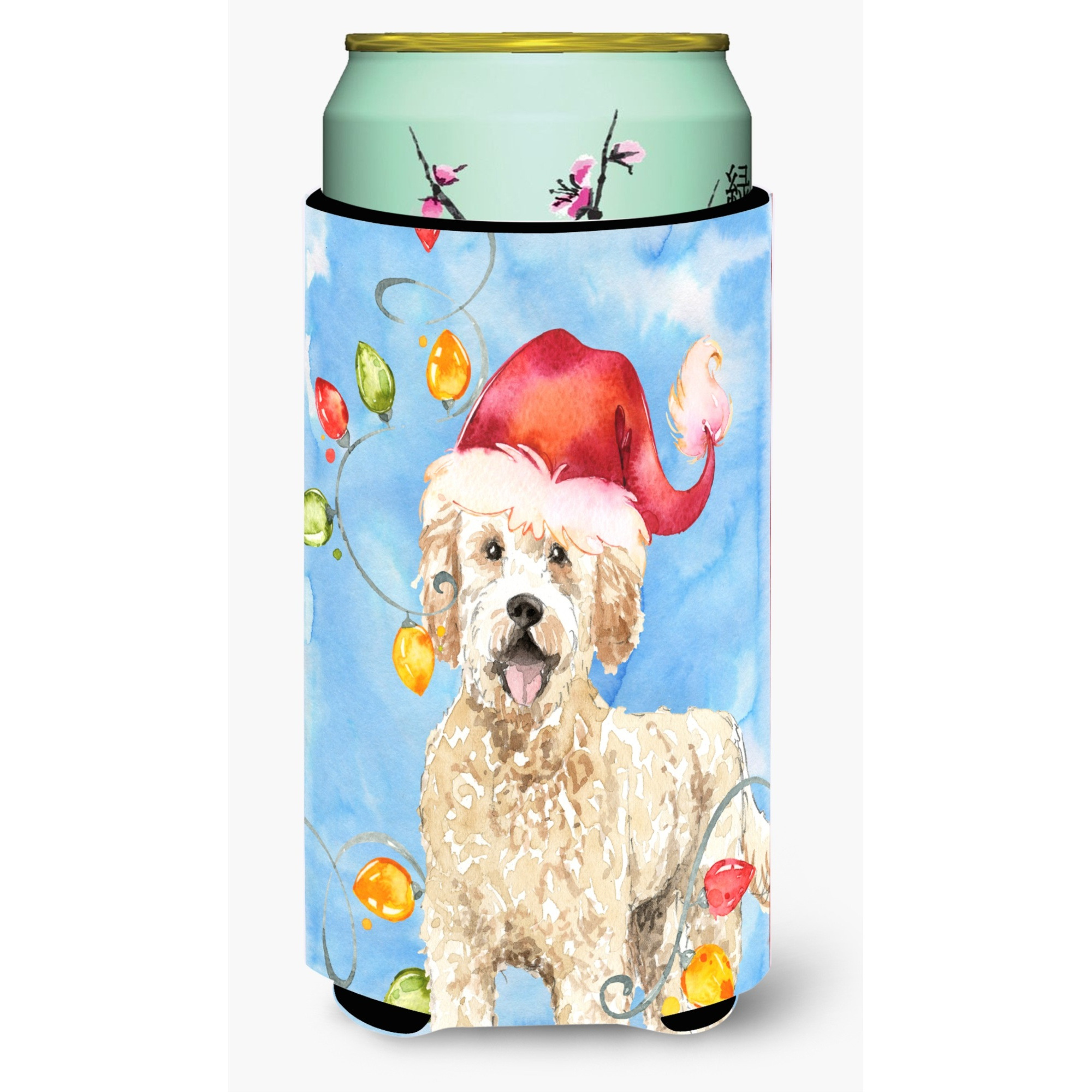 Carolines Treasures CK2478TBC Christmas Lights Goldendoodle Tall Boy Hugger cold-beverage-koozies, Multicolor