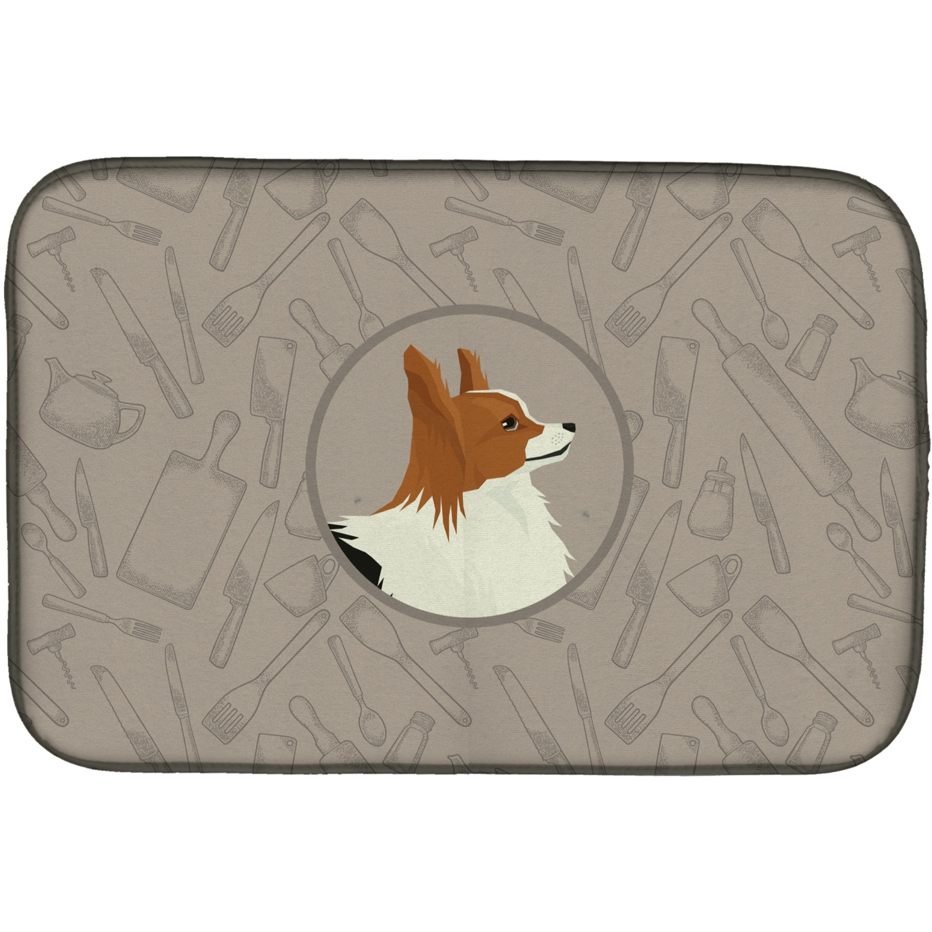 &quotCaroline's Treasures CK2200DDM Papillon in The Kitchen dish-drying-mats, 14x21, Multicolor"