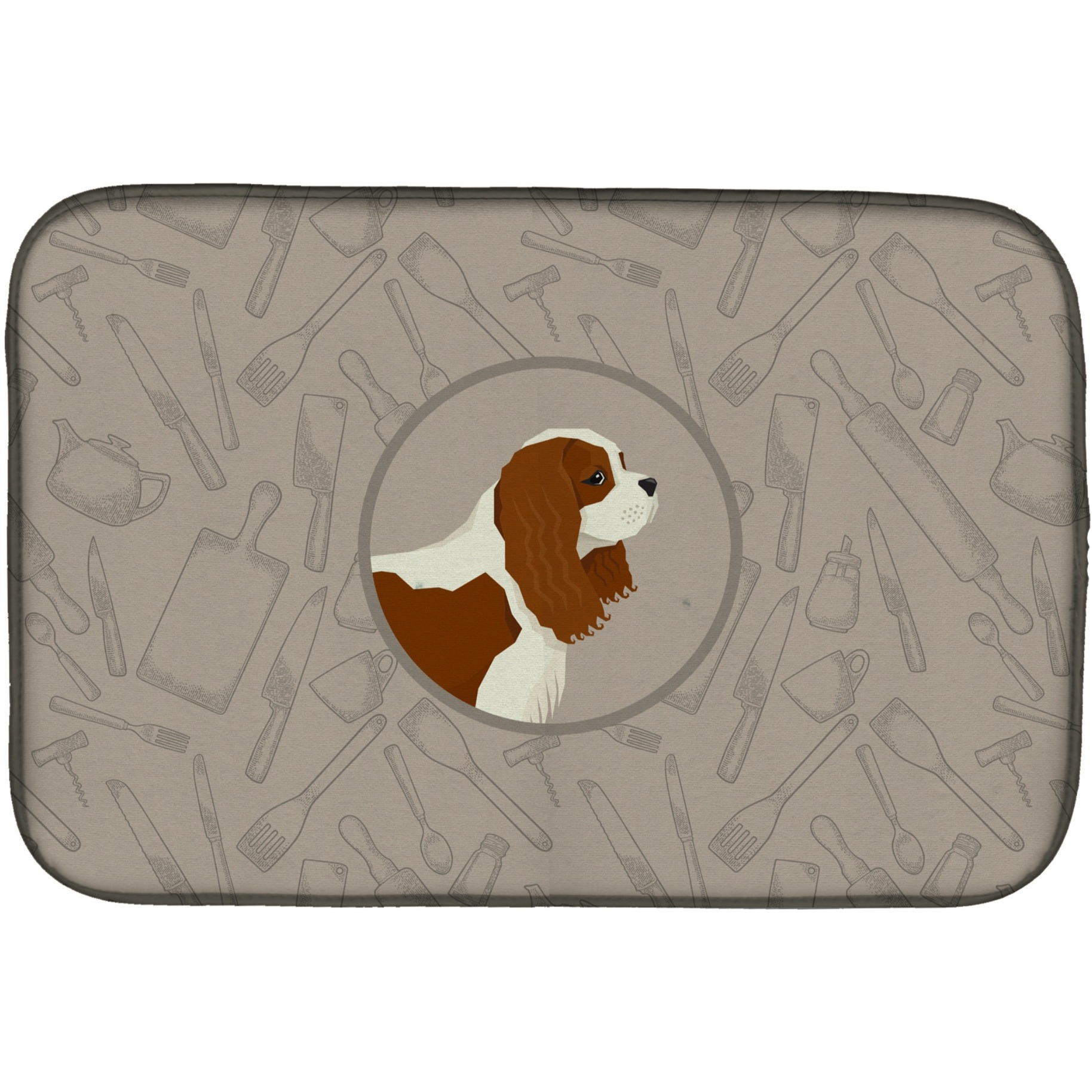 &quotCaroline's Treasures CK2176DDM Cavalier Spaniel in The Kitchen dish-drying-mats, 14x21, Multicolor"