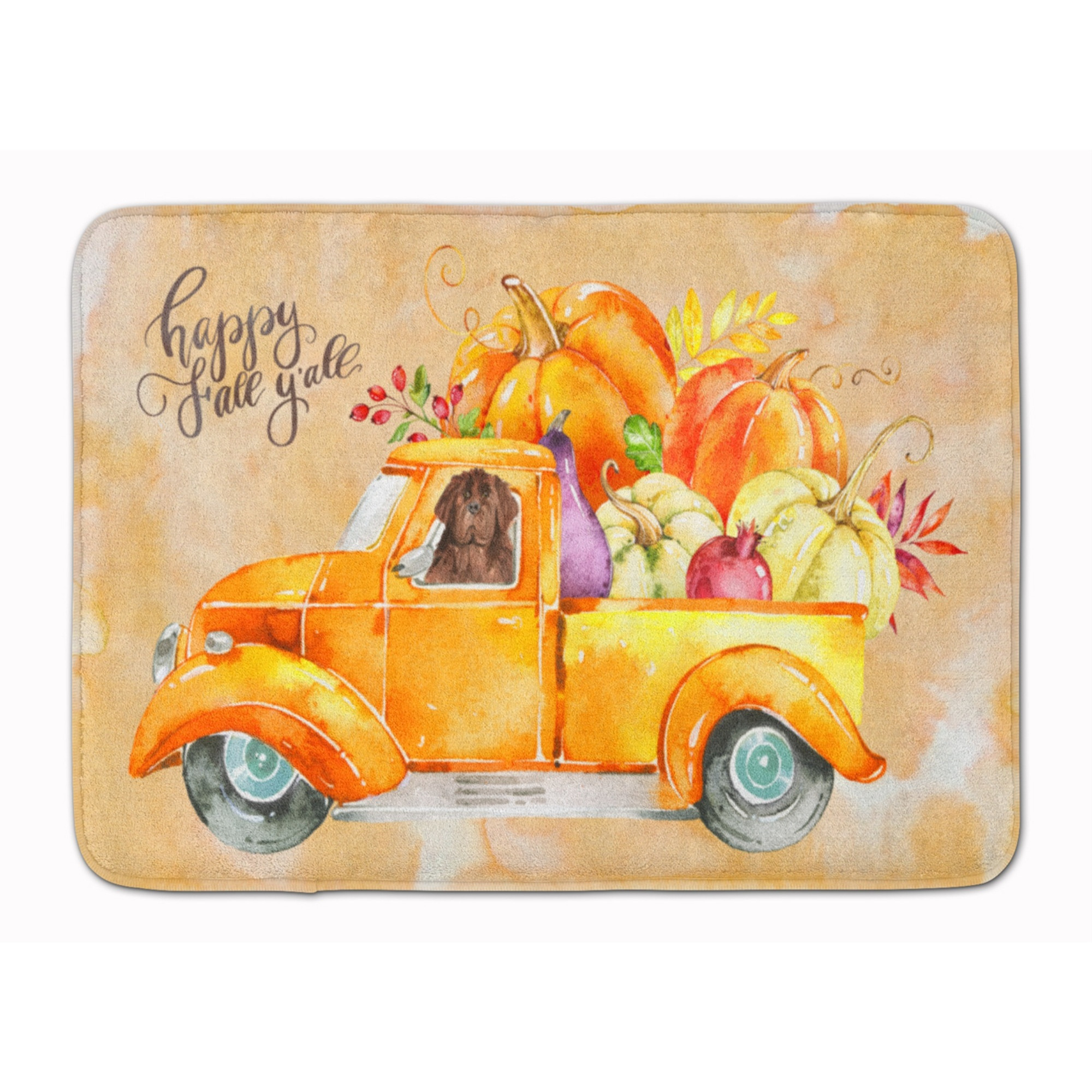 &quotCaroline's Treasures Fall Harvest Newfoundland Machine Washable Memory Foam Mat doormats, Multicolor"