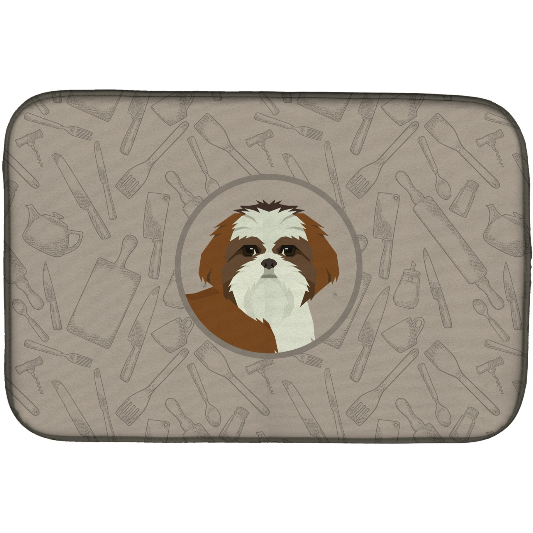 &quotCaroline's Treasures CK2210DDM Shih Tzu in The Kitchen dish-drying-mats, 14x21, Multicolor"