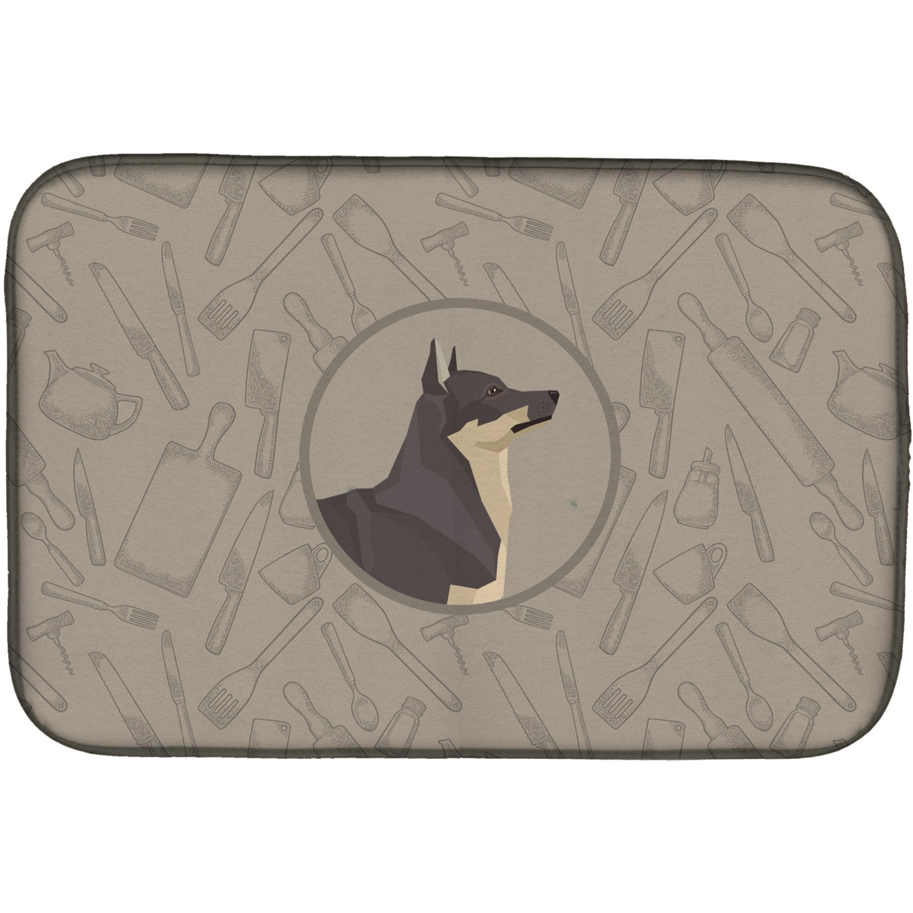 &quotCaroline's Treasures CK2213DDM Swedish Vallhund in The Kitchen dish-drying-mats, 14x21, Multicolor"