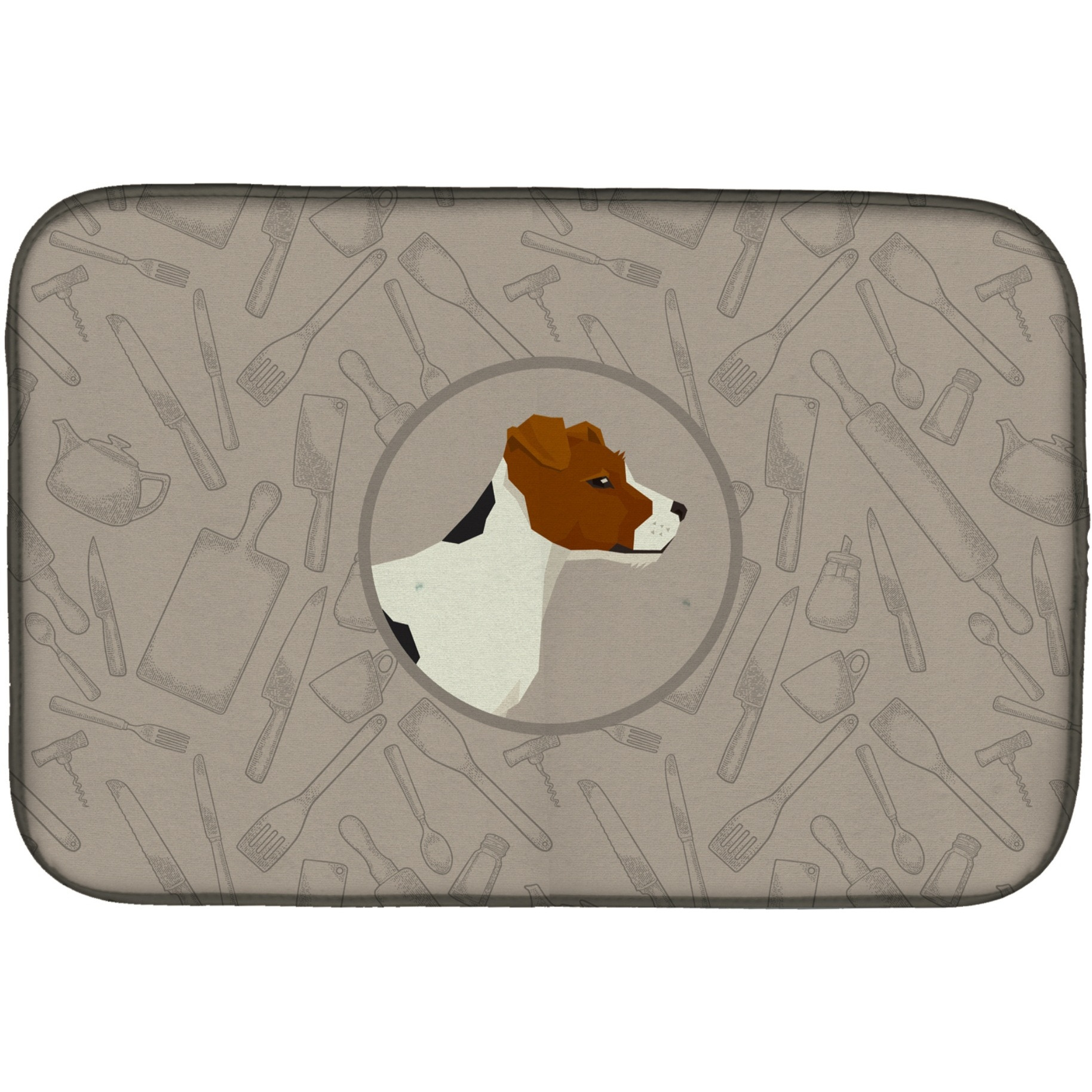 &quotCaroline's Treasures CK2194DDM Jack Russell Terrier in The Kitchen dish-drying-mats, 14x21, Multicolor"
