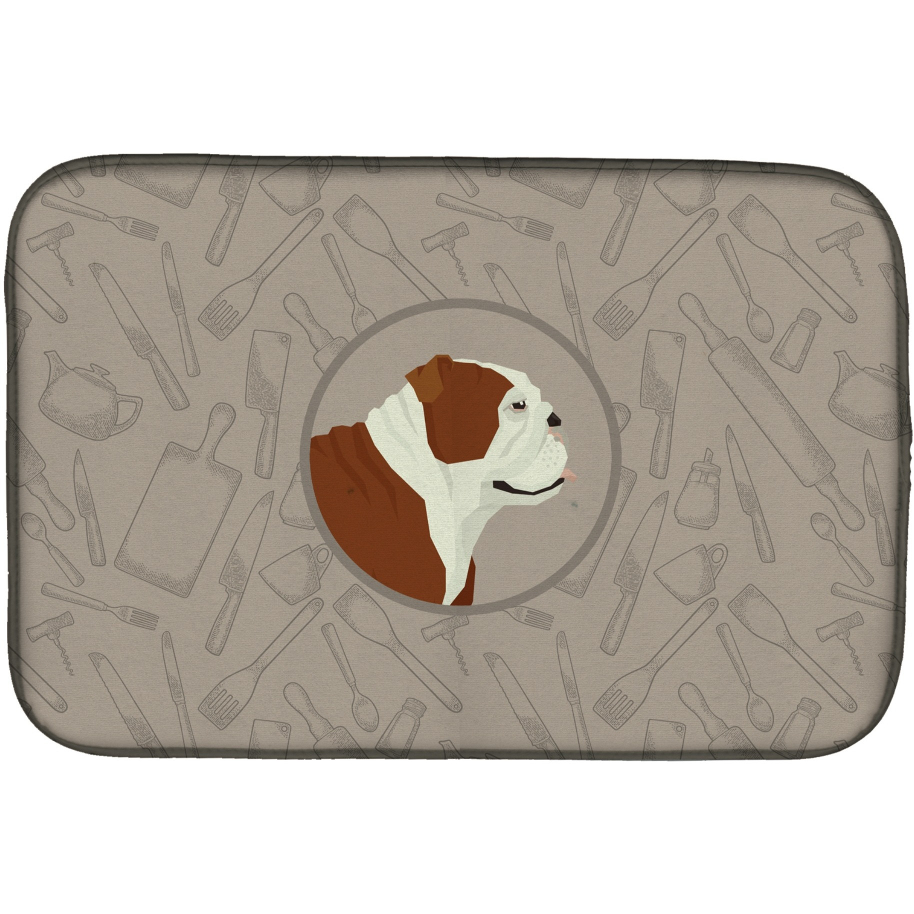 &quotCaroline's Treasures CK2183DDM English Bulldog in The Kitchen dish-drying-mats, 14x21, Multicolor"