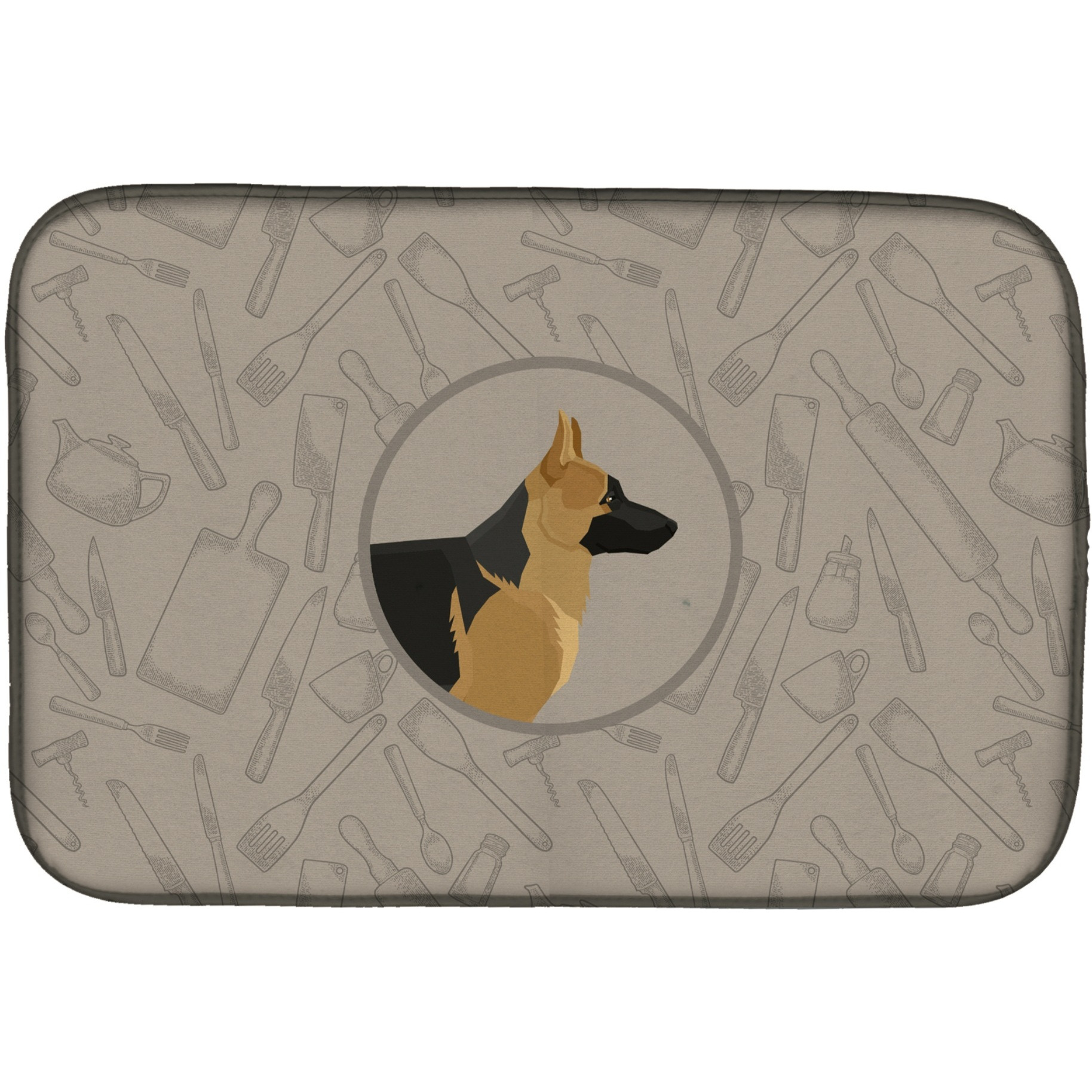 &quotCaroline's Treasures CK2187DDM German Shepherd in The Kitchen dish-drying-mats, 14x21, Multicolor"