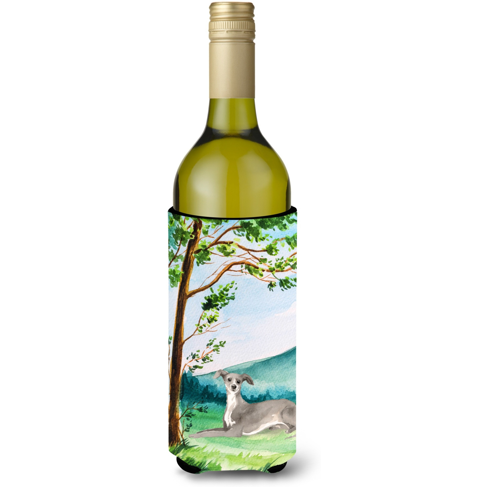 &quotCaroline's Treasures CK2009LITERK Under The Tree Italian Greyhound Wine Bottle Hugger cold-beverage-koozies, 750 ml, Multicolor"