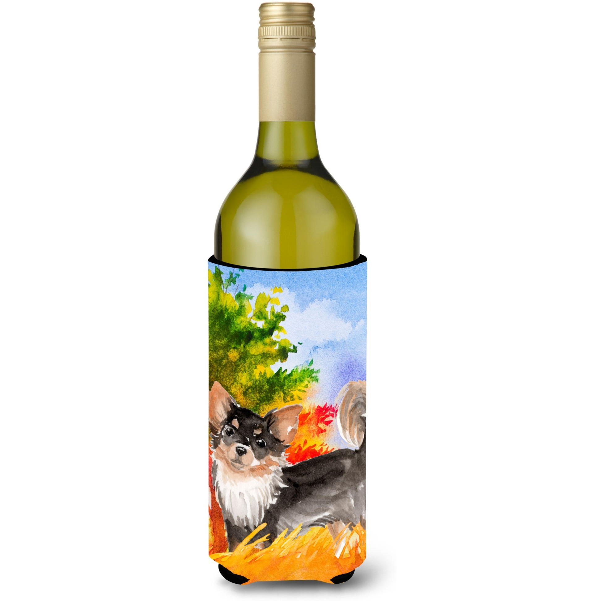 &quotCaroline's Treasures CK1937LITERK Fall Chihuahua Wine Bottle Hugger cold-beverage-koozies, 750 ml, Multicolor"