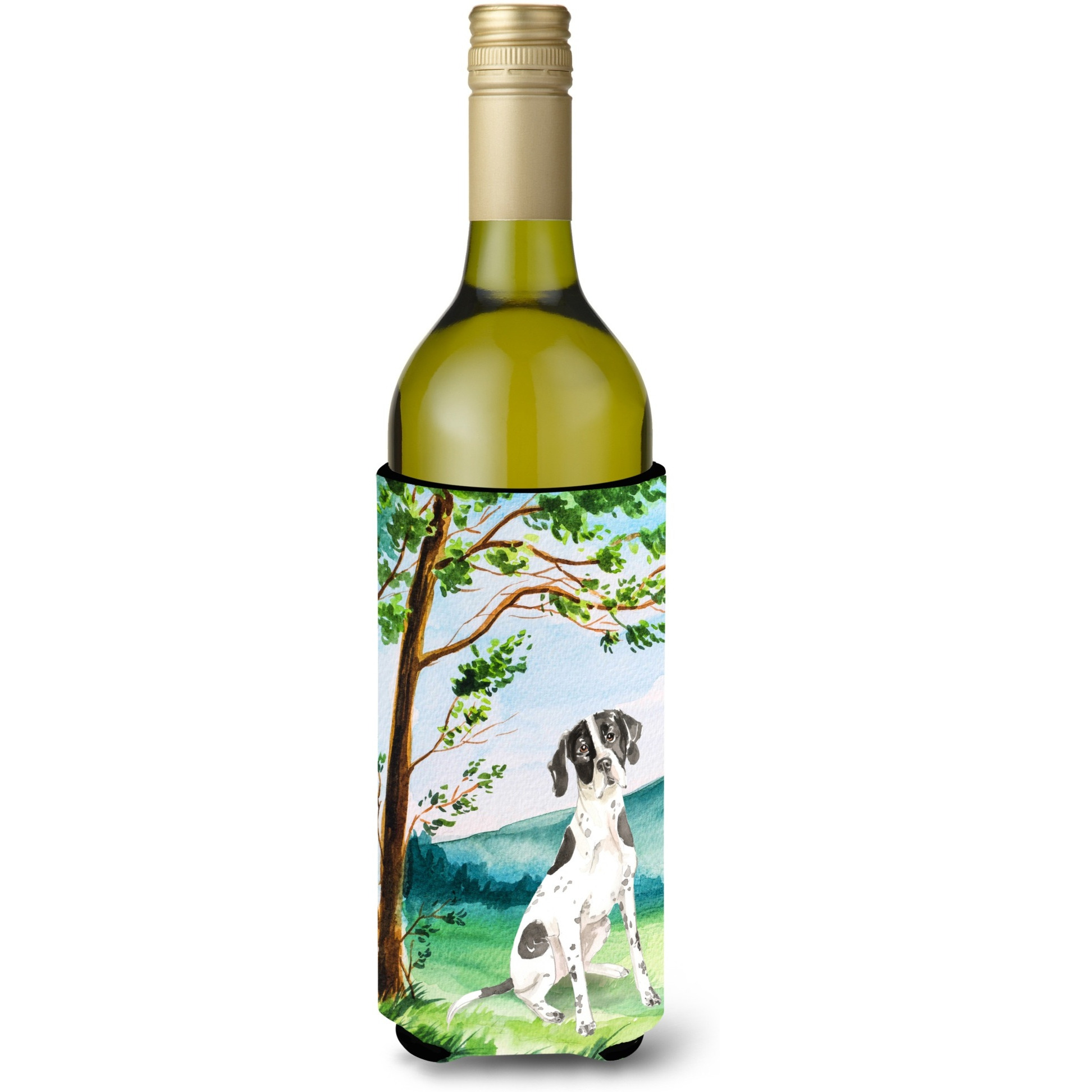 &quotCaroline's Treasures CK2574LITERK Under The Tree English Pointer Wine Bottle Hugger cold-beverage-koozies, 750 ml, Multicolor"