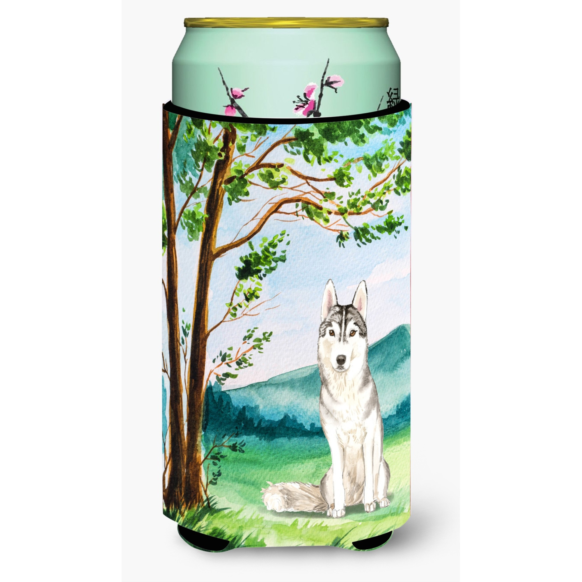 &quotCaroline's Treasures CK2555TBC Under the Tree Siberian Husky Tall Boy Hugger cold-beverage-koozies, Multicolor"