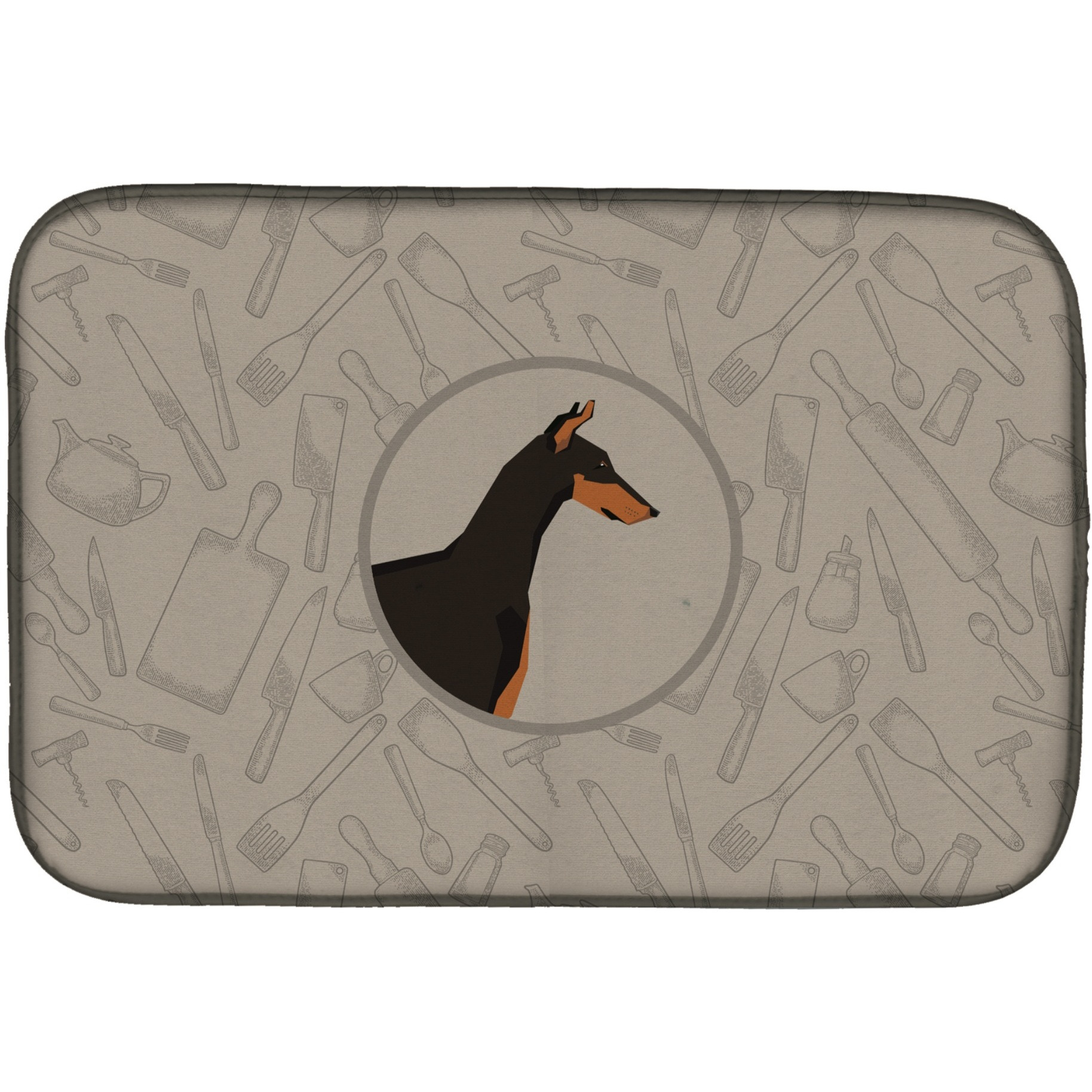 &quotCaroline's Treasures CK2182DDM Doberman Pinscher in The Kitchen dish-drying-mats, 14x21, Multicolor"