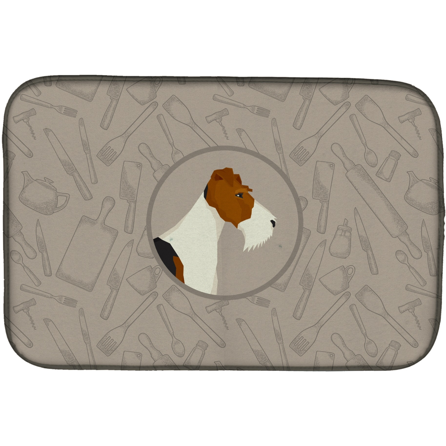 &quotCaroline's Treasures CK2185DDM Fox Terrier in The Kitchen dish-drying-mats, 14x21, Multicolor"