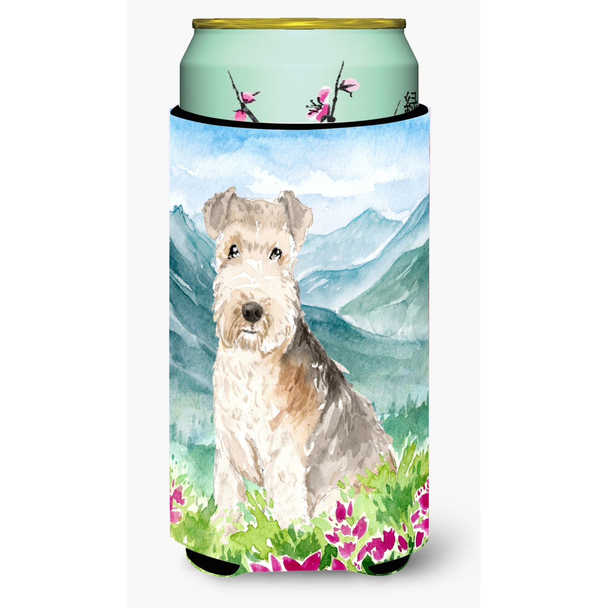 &quotCaroline's Treasures CK2531TBC Mountain Flowers Lakeland Terrier Tall Boy Hugger cold-beverage-koozies, Multicolor"