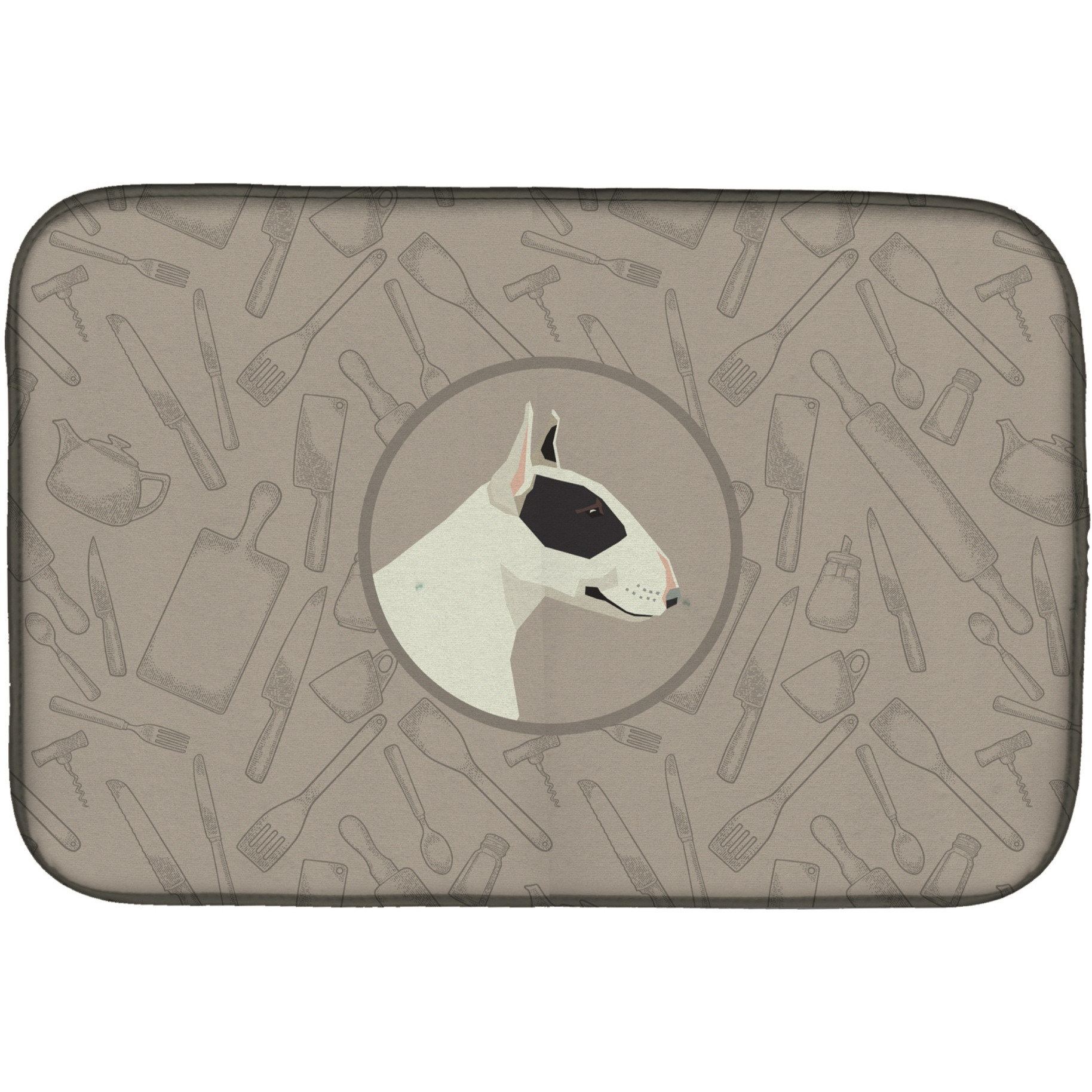 &quotCaroline's Treasures CK2174DDM Black and White Bull Terrier Kitchen dish-drying-mats, 14x21, Multicolor"