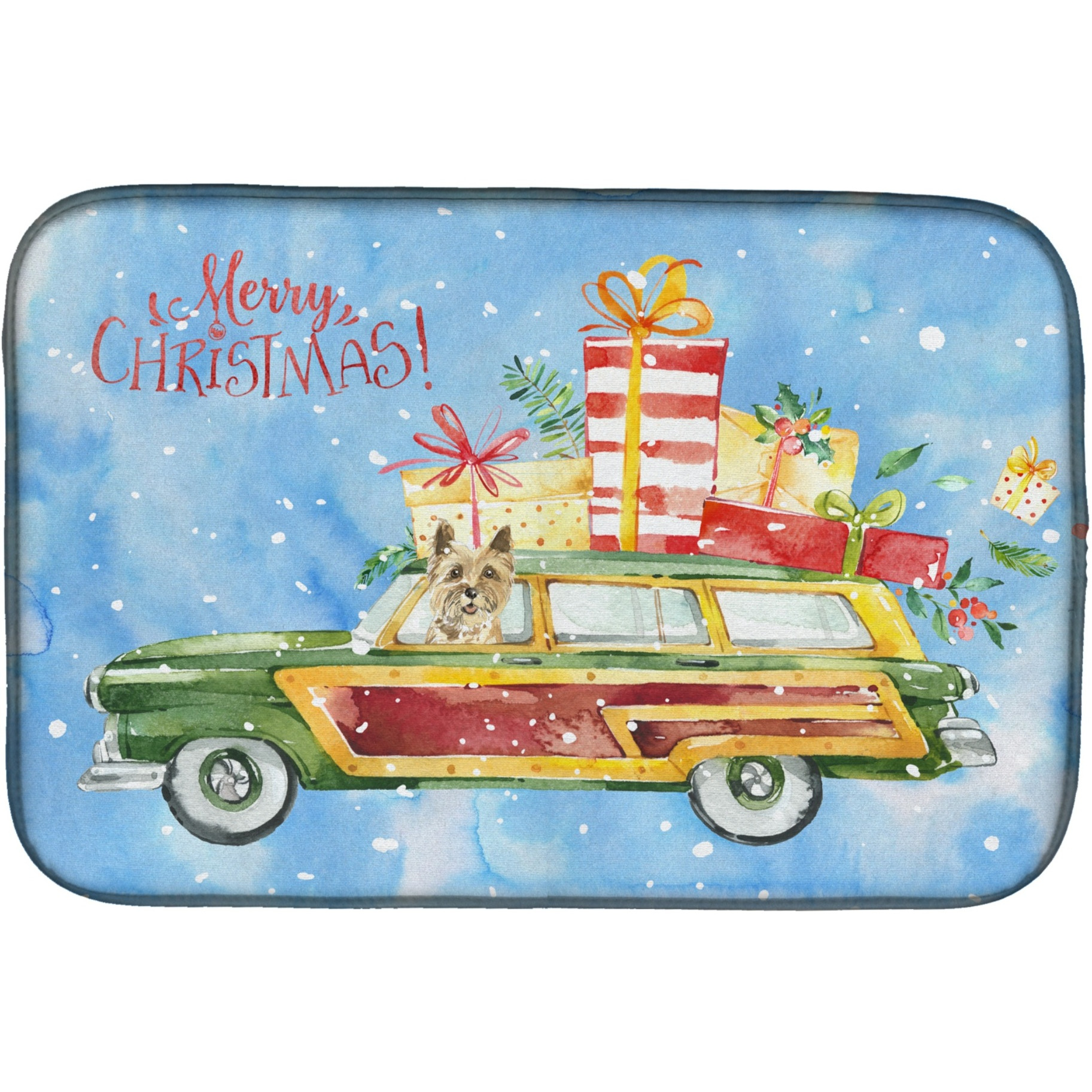 &quotCaroline's Treasures CK2400DDM Merry Christmas Cairn Terrier dish-drying-mats, 14x21, Multicolor"