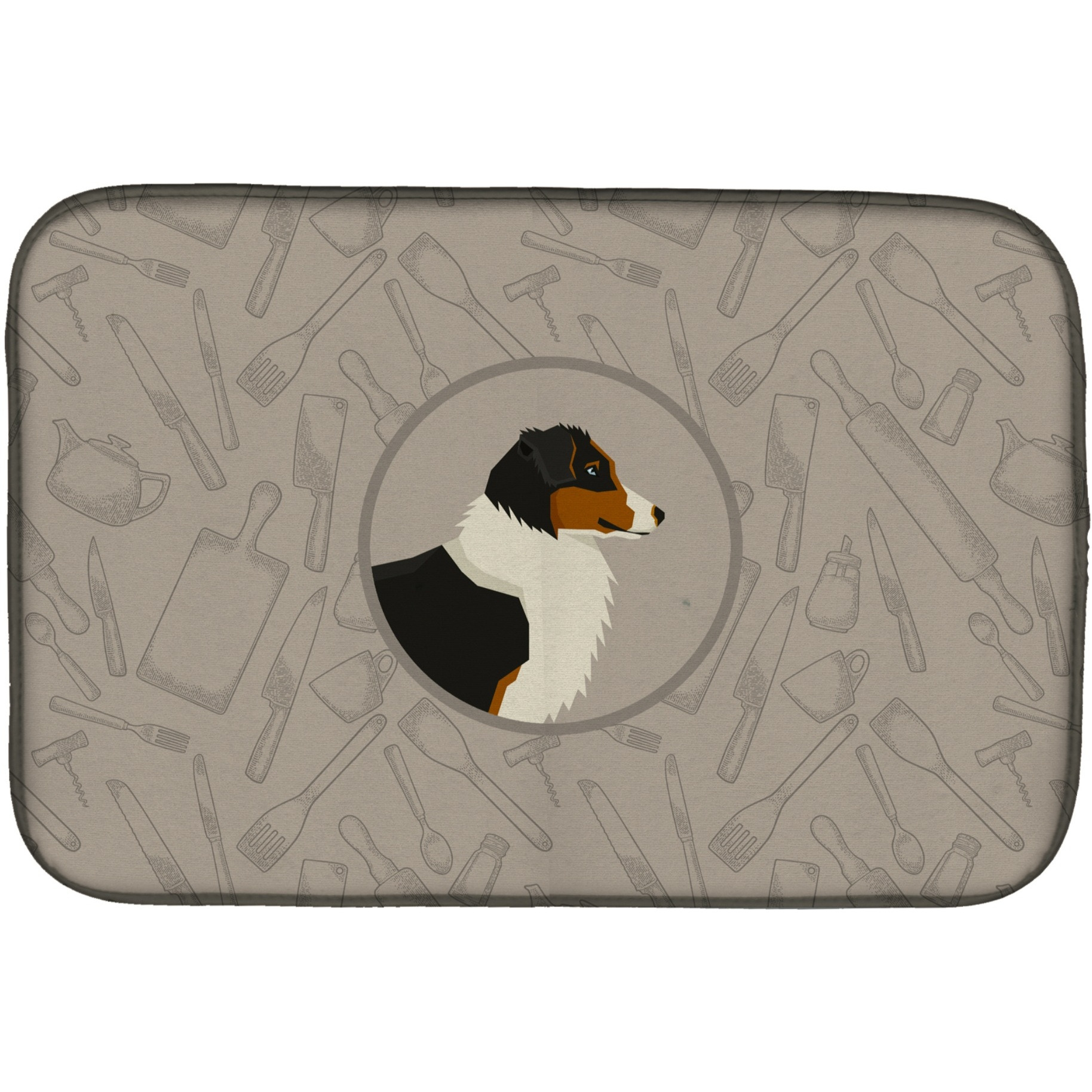 &quotCaroline's Treasures CK2163DDM Australian Shepherd in The Kitchen dish-drying-mats, 14x21, Multicolor"