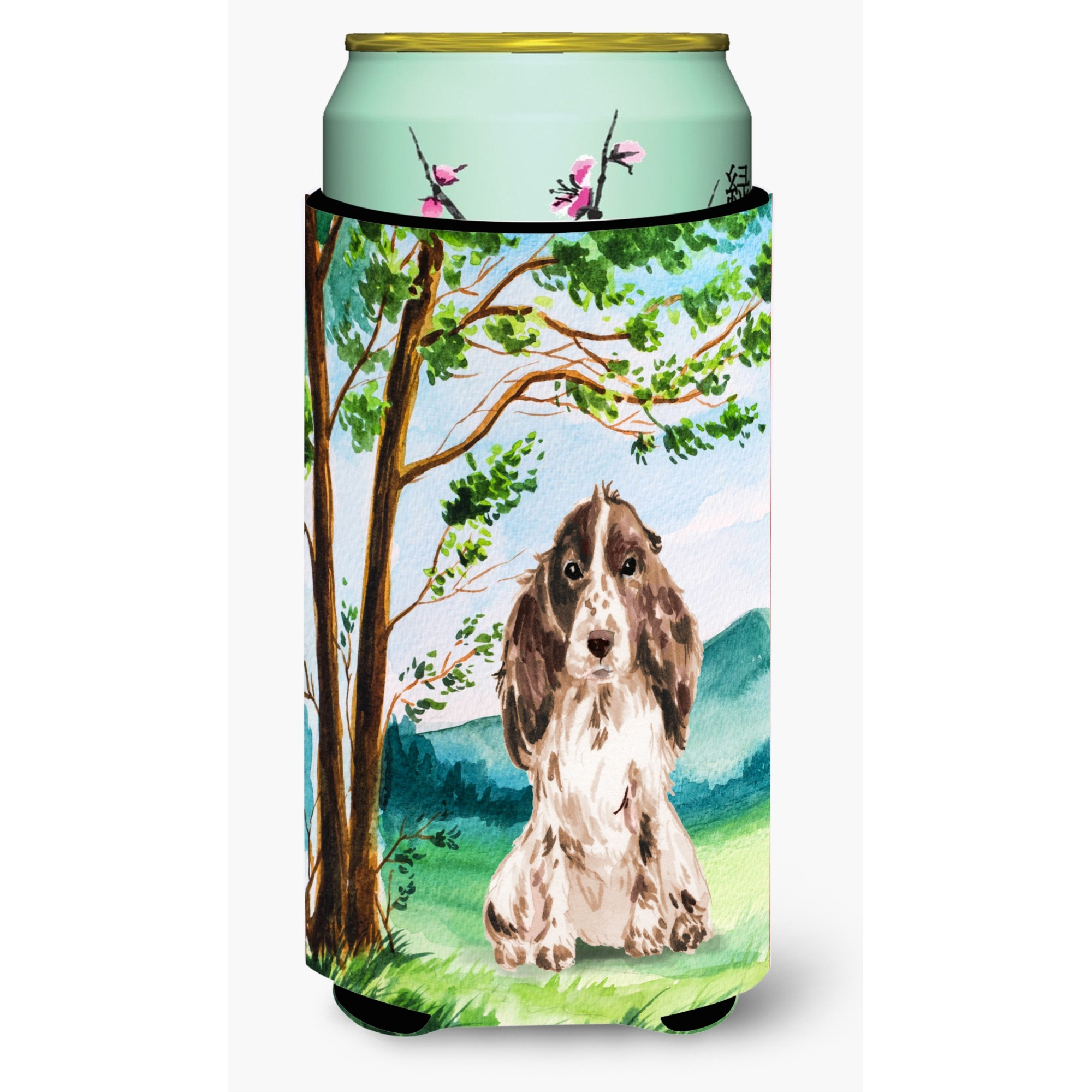 &quotCaroline's Treasures CK2022TBC Tree Chocolate Parti Cocker Spaniel Tall Boy Hugger cold-beverage-koozies, Multicolor"