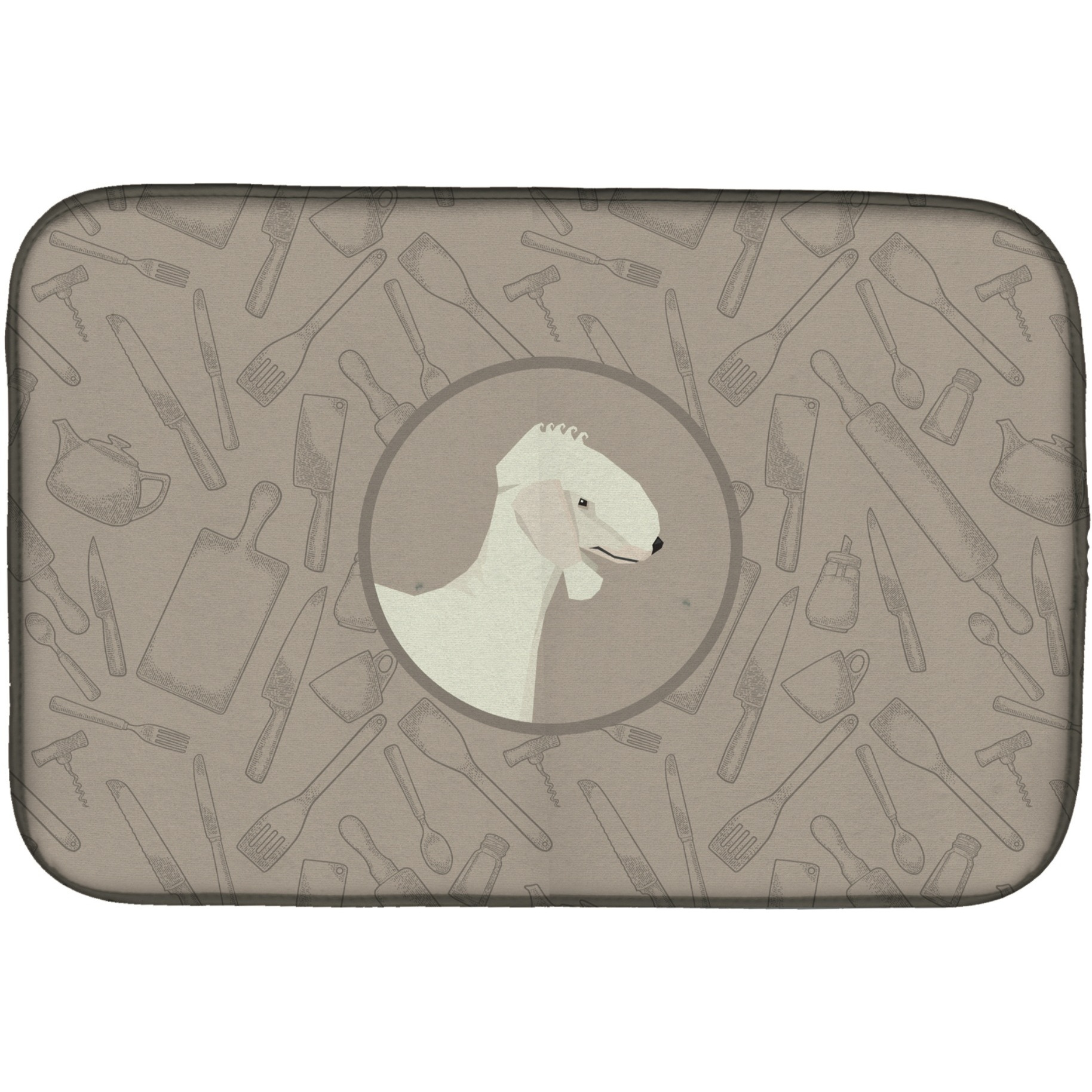 &quotCaroline's Treasures CK2167DDM Bedlington Terrier in The Kitchen dish-drying-mats, 14x21, Multicolor"
