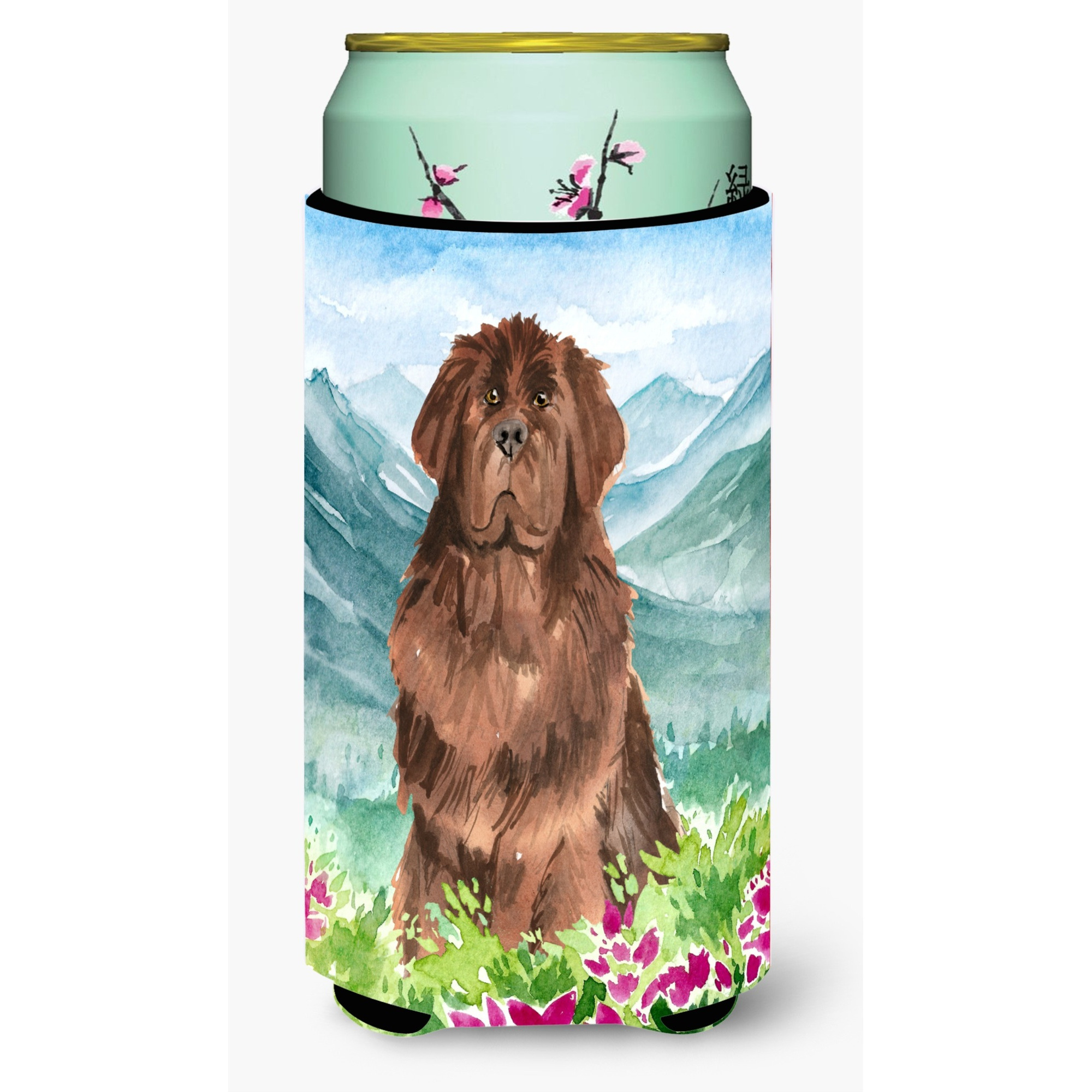 &quotCaroline's Treasures CK2527TBC Mountain Flowers Newfoundland Tall Boy Hugger cold-beverage-koozies, Multicolor"