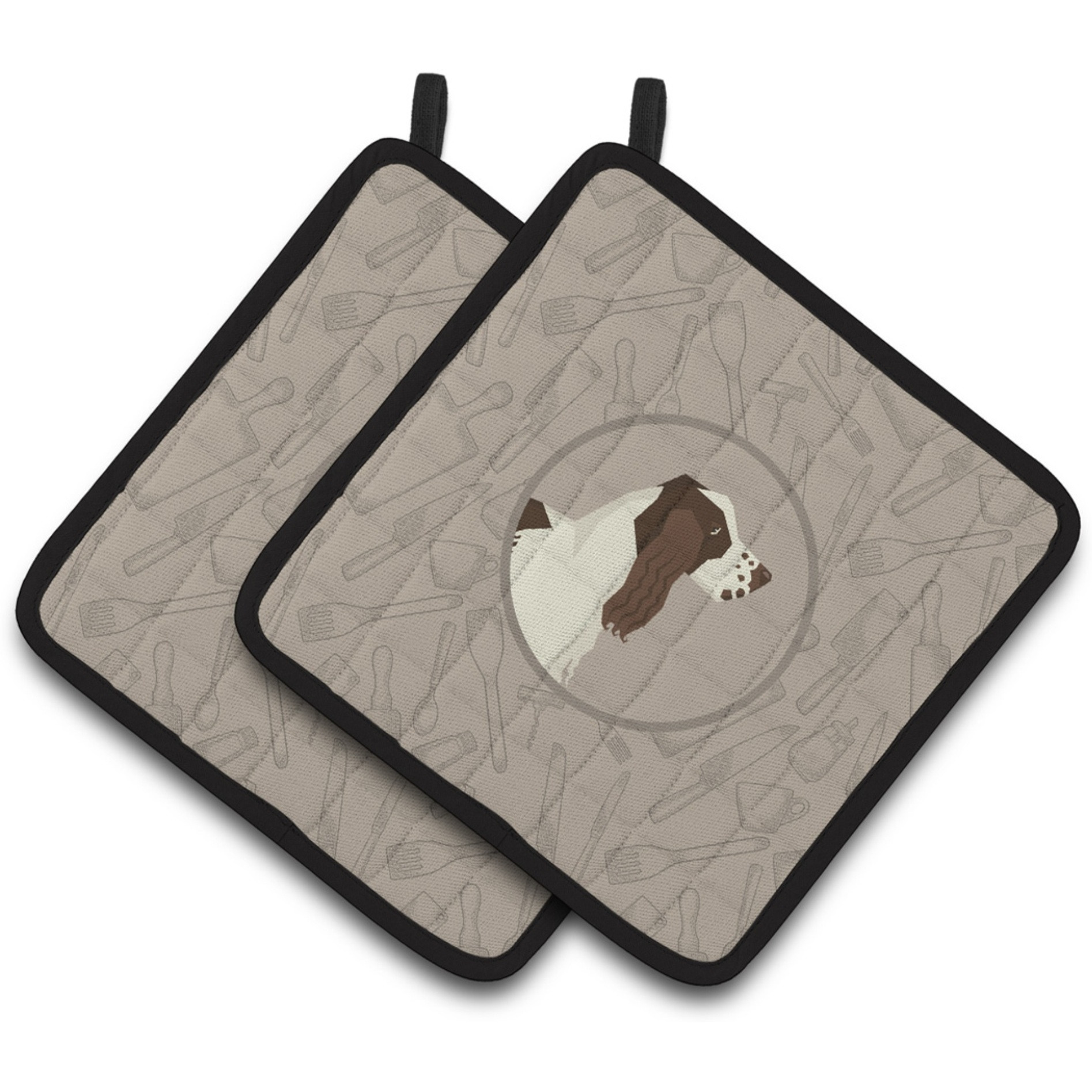 &quotCaroline's Treasures CK2184PTHD English Springer Spaniel in The Kitchen Pair of Pot Holders potholders, Multicolor"