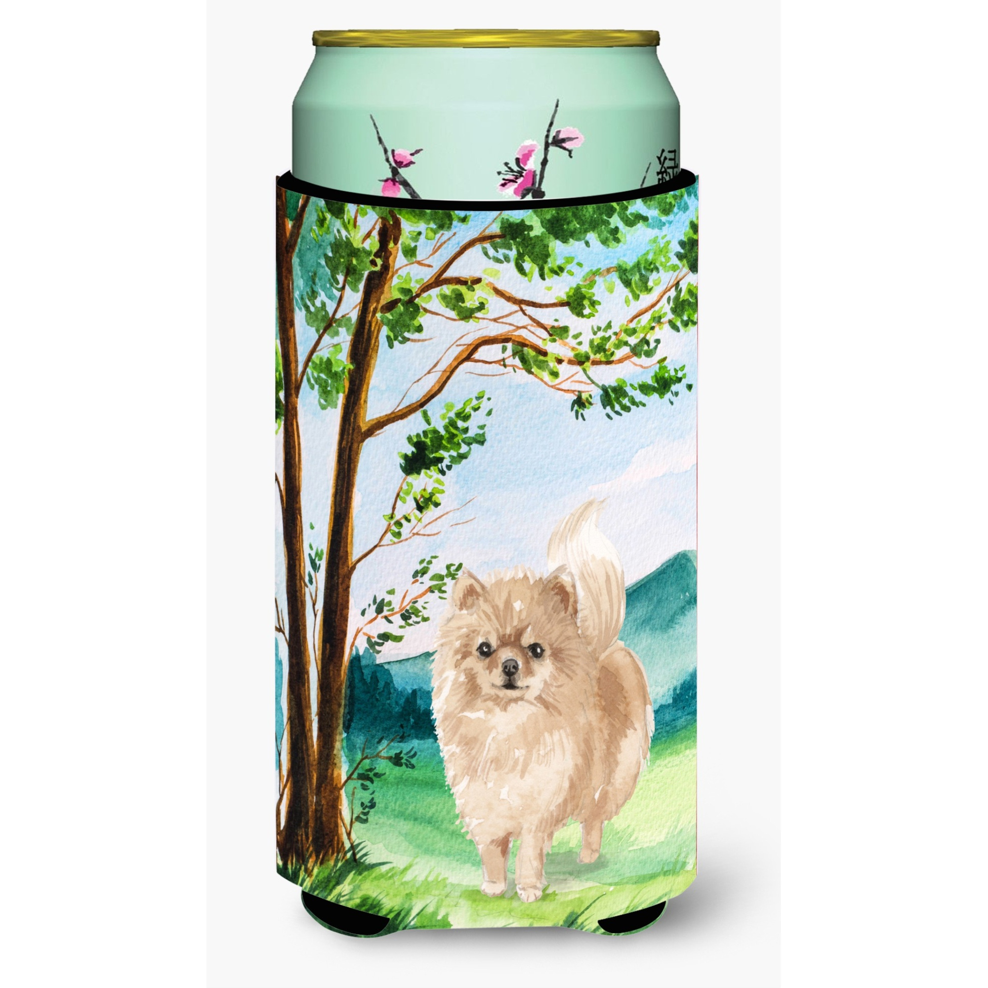 &quotCaroline's Treasures CK2005TBC Under the Tree Pomeranian Tall Boy Hugger cold-beverage-koozies, Multicolor"