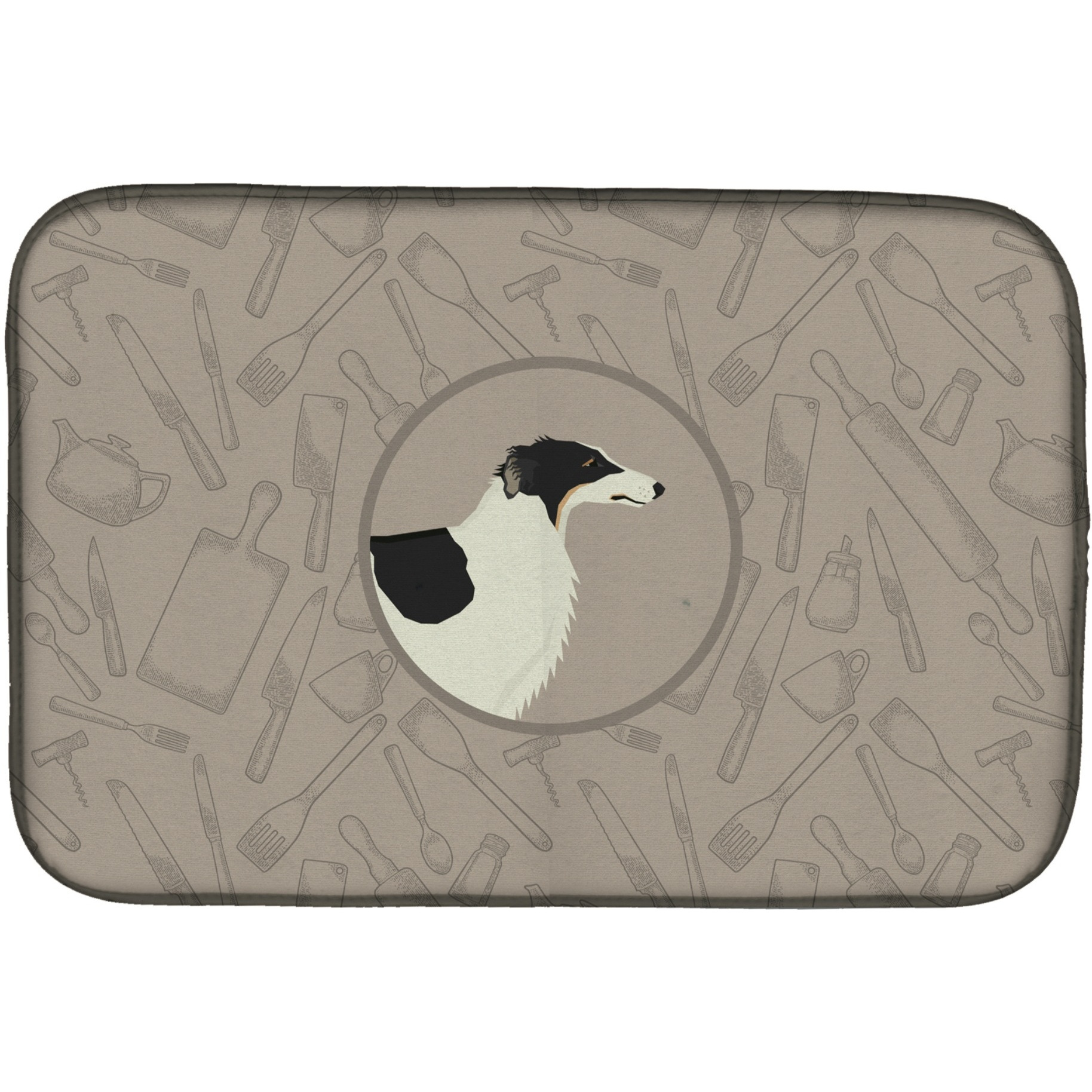 &quotCaroline's Treasures CK2171DDM Borzoi in The Kitchen dish-drying-mats, 14x21, Multicolor"