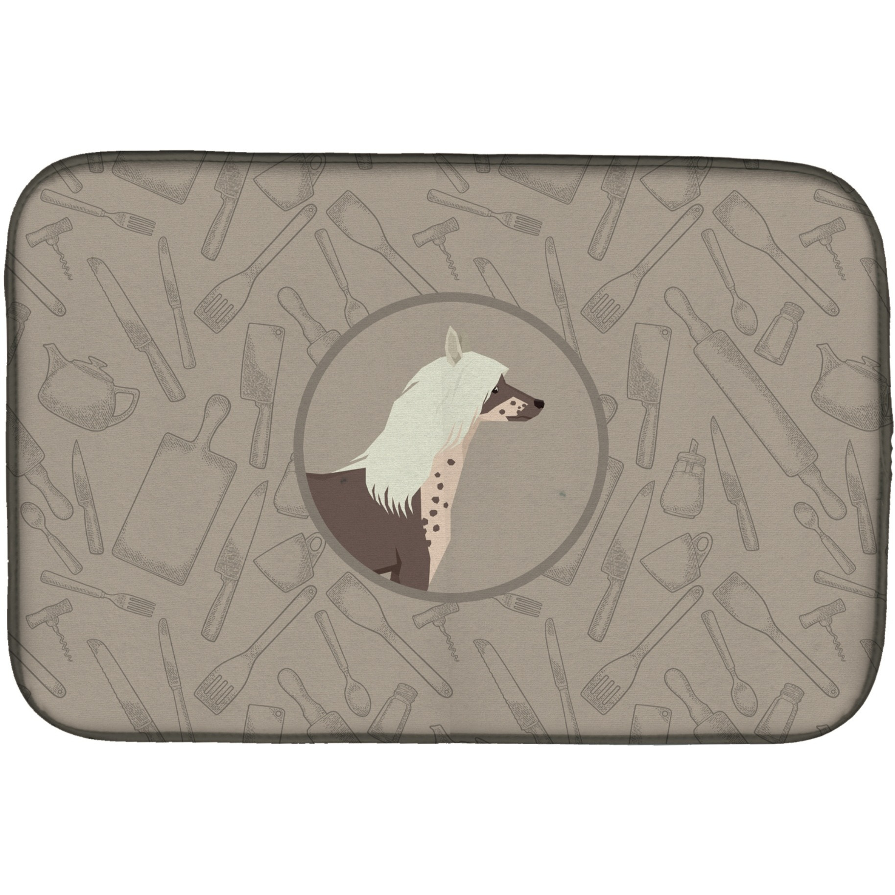 &quotCaroline's Treasures CK2178DDM Chinese Crested in The Kitchen dish-drying-mats, 14x21, Multicolor"