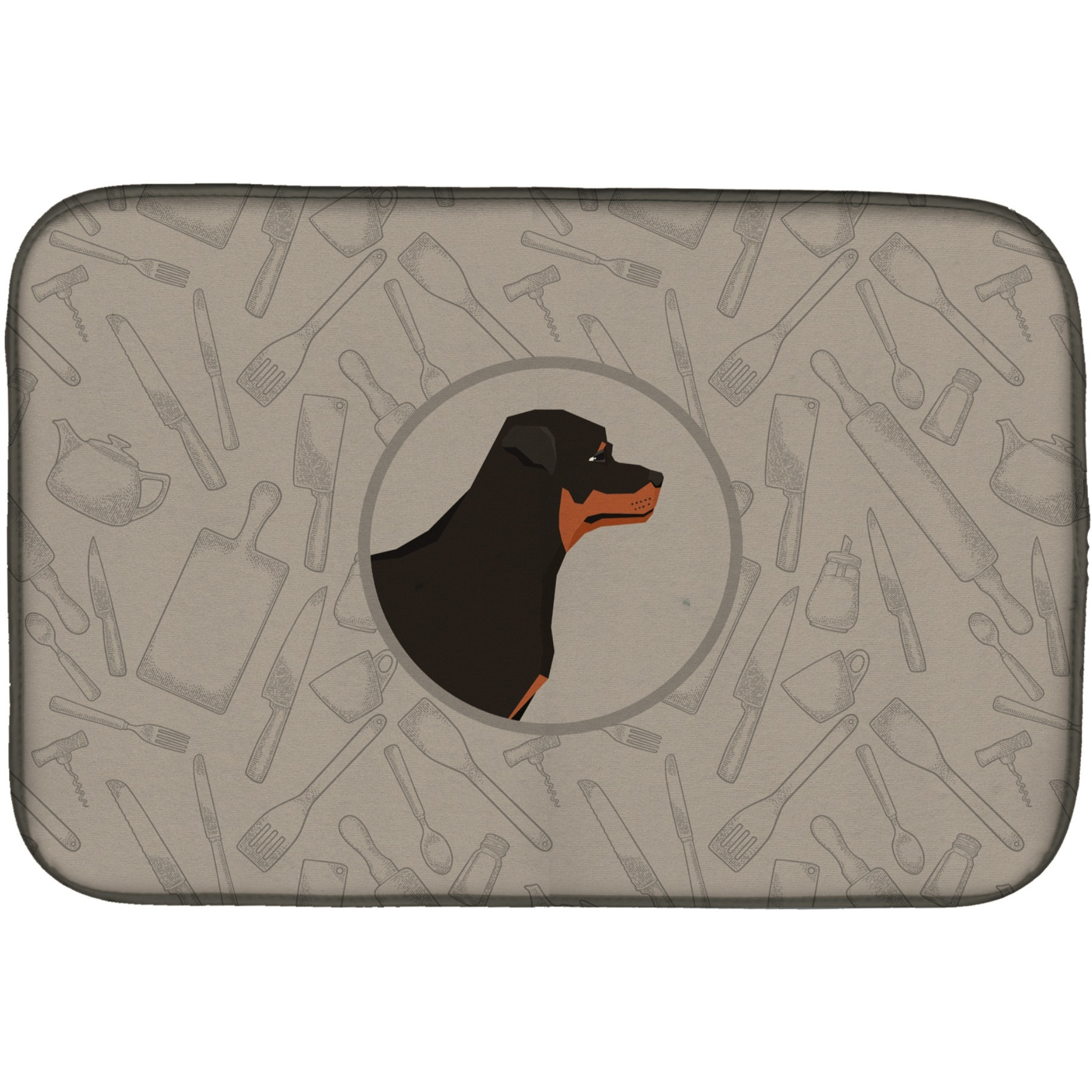 &quotCaroline's Treasures CK2205DDM Rottweiler in The Kitchen dish-drying-mats, 14x21, Multicolor"