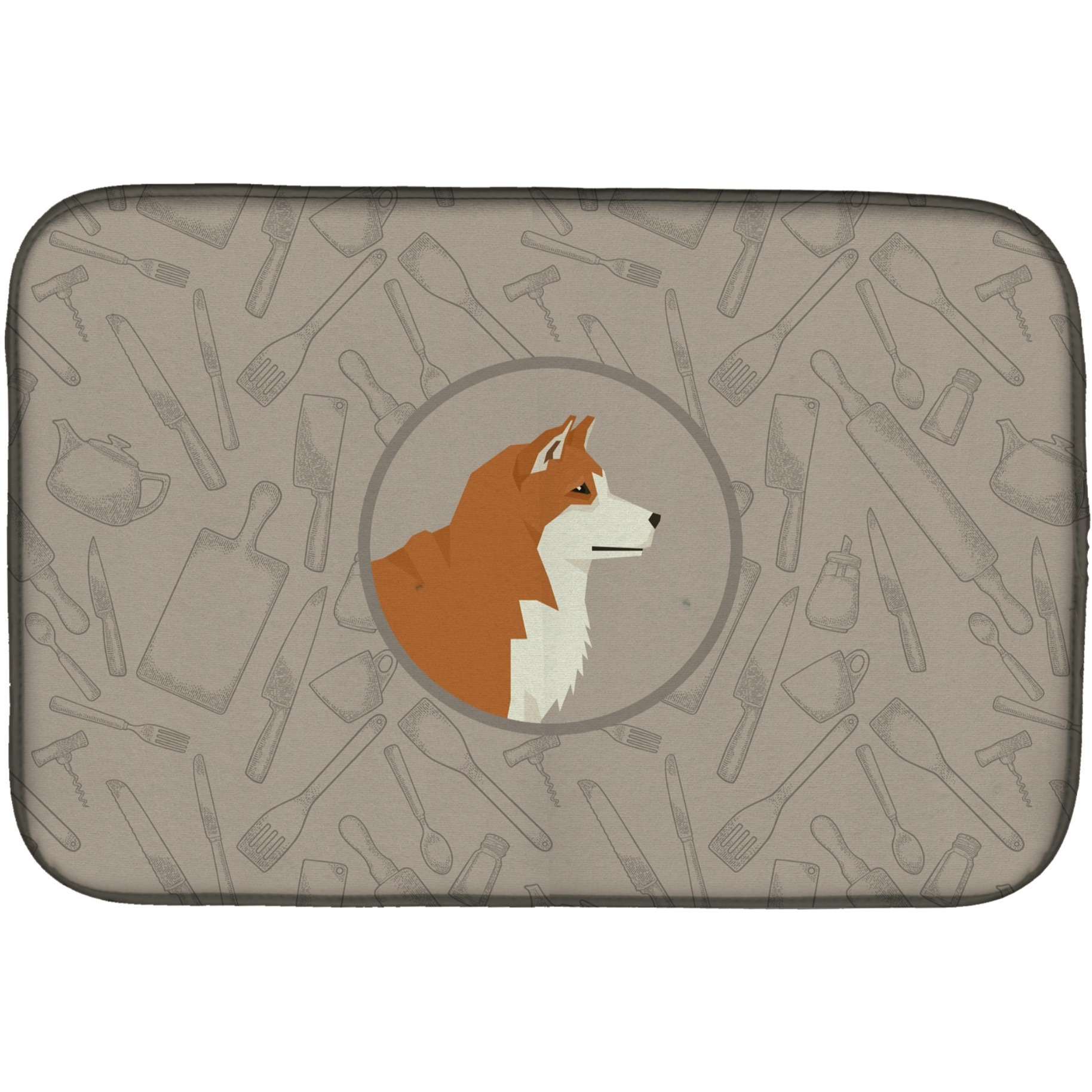 &quotCaroline's Treasures CK2159DDM Akita in The Kitchen dish-drying-mats, 14x21, Multicolor"