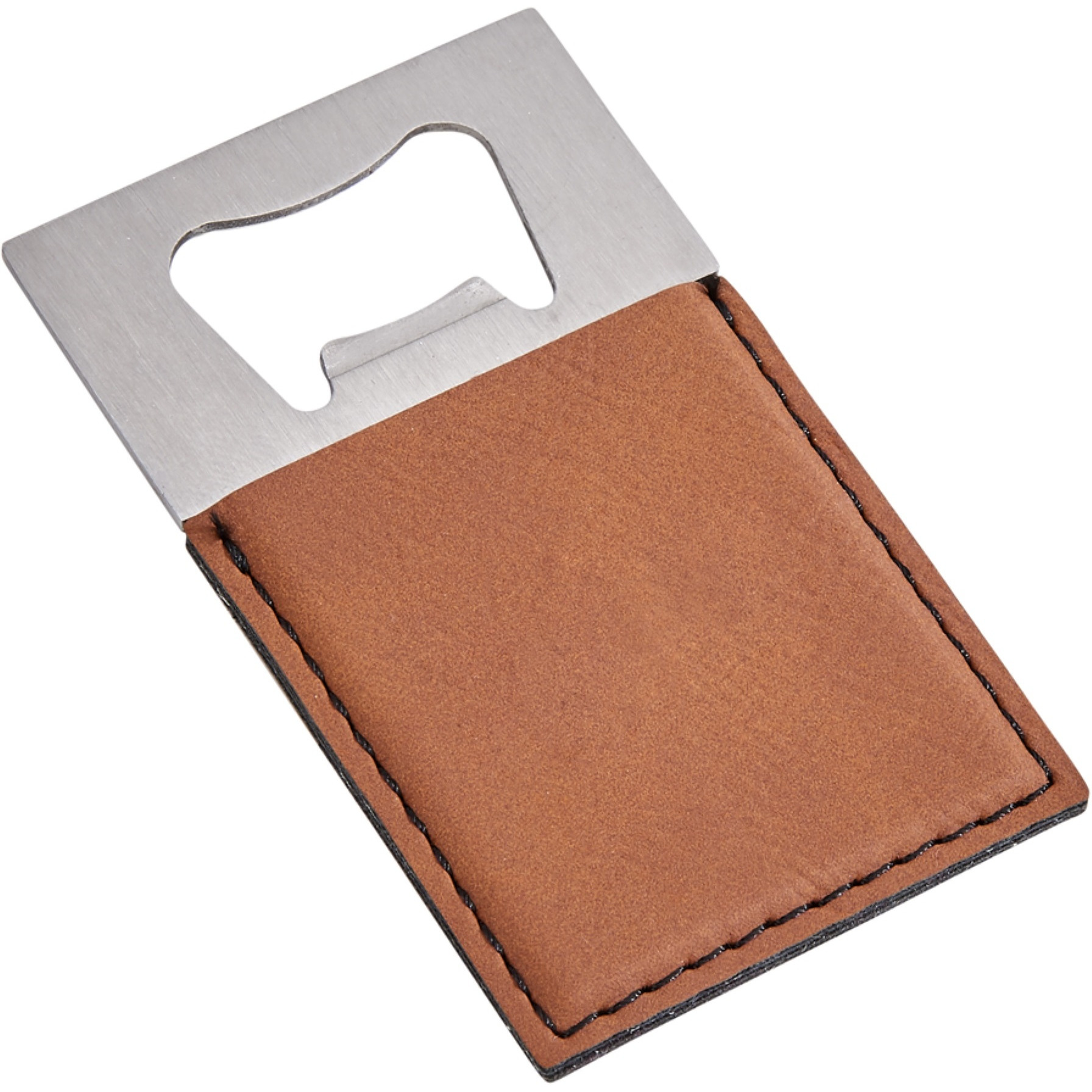 Leatherette Opener Caramel, 3.5" X 2"