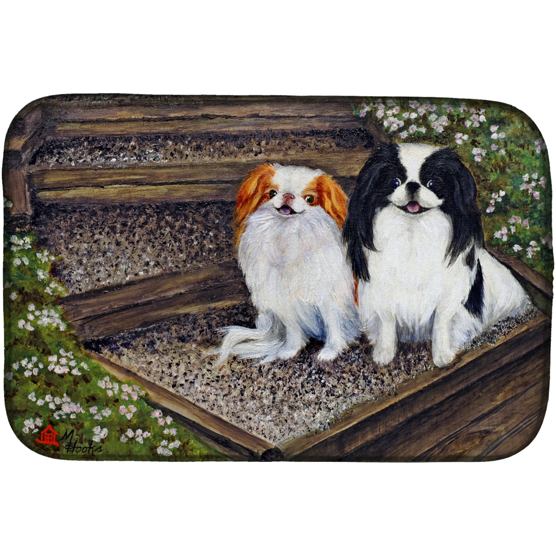 &quotCaroline's Treasures MH1047DDM Japanese Chin Daddy's Girls dish-drying-mats, 14x21, Multicolor"