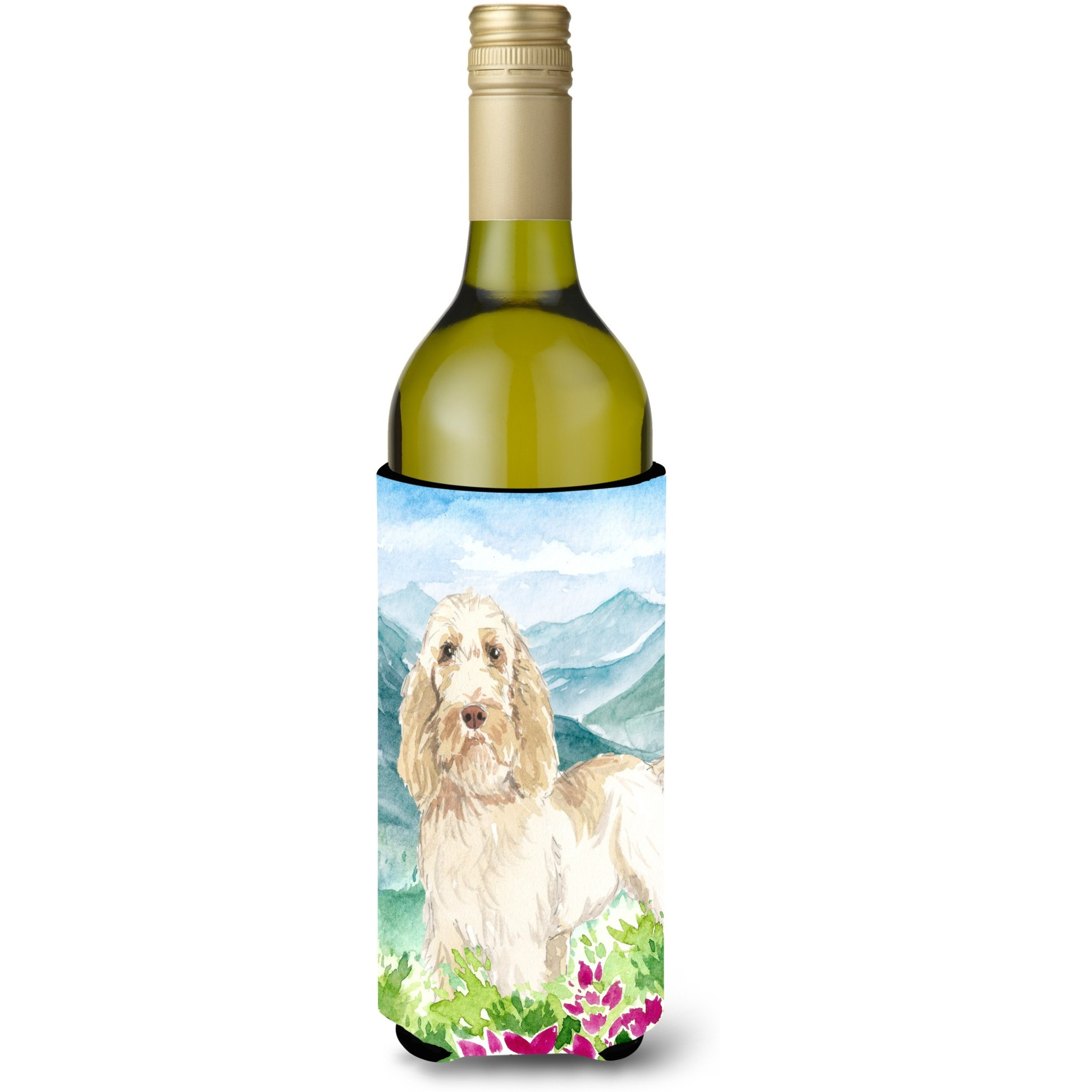 &quotCaroline's Treasures CK2518LITERK Flowers Spinone Italiano Wine Bottle Hugger cold-beverage-koozies, 750 ml, Multicolor"