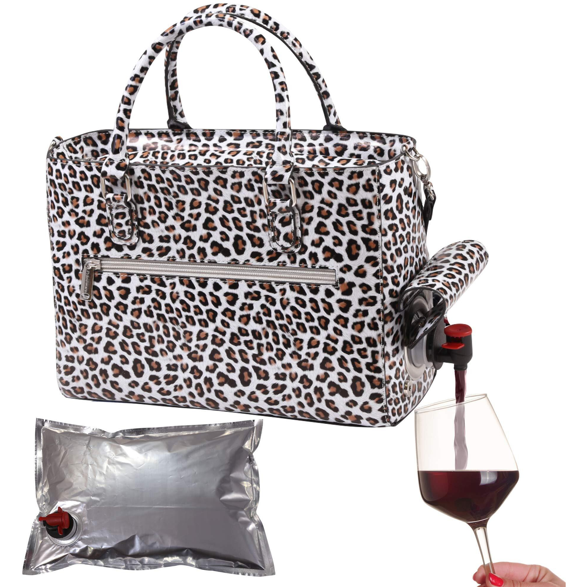 Primeware 8224-Wc White cheetah Insulated Drink Purse with Bladder Bag