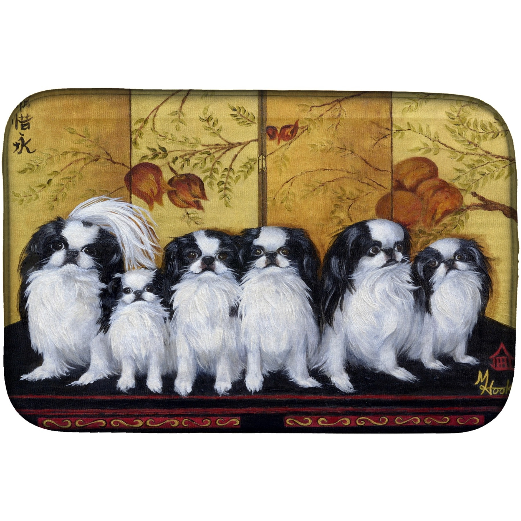 &quotCaroline's Treasures MH1060DDM Japanese Chin Tea House dish-drying-mats, 14x21, Multicolor"