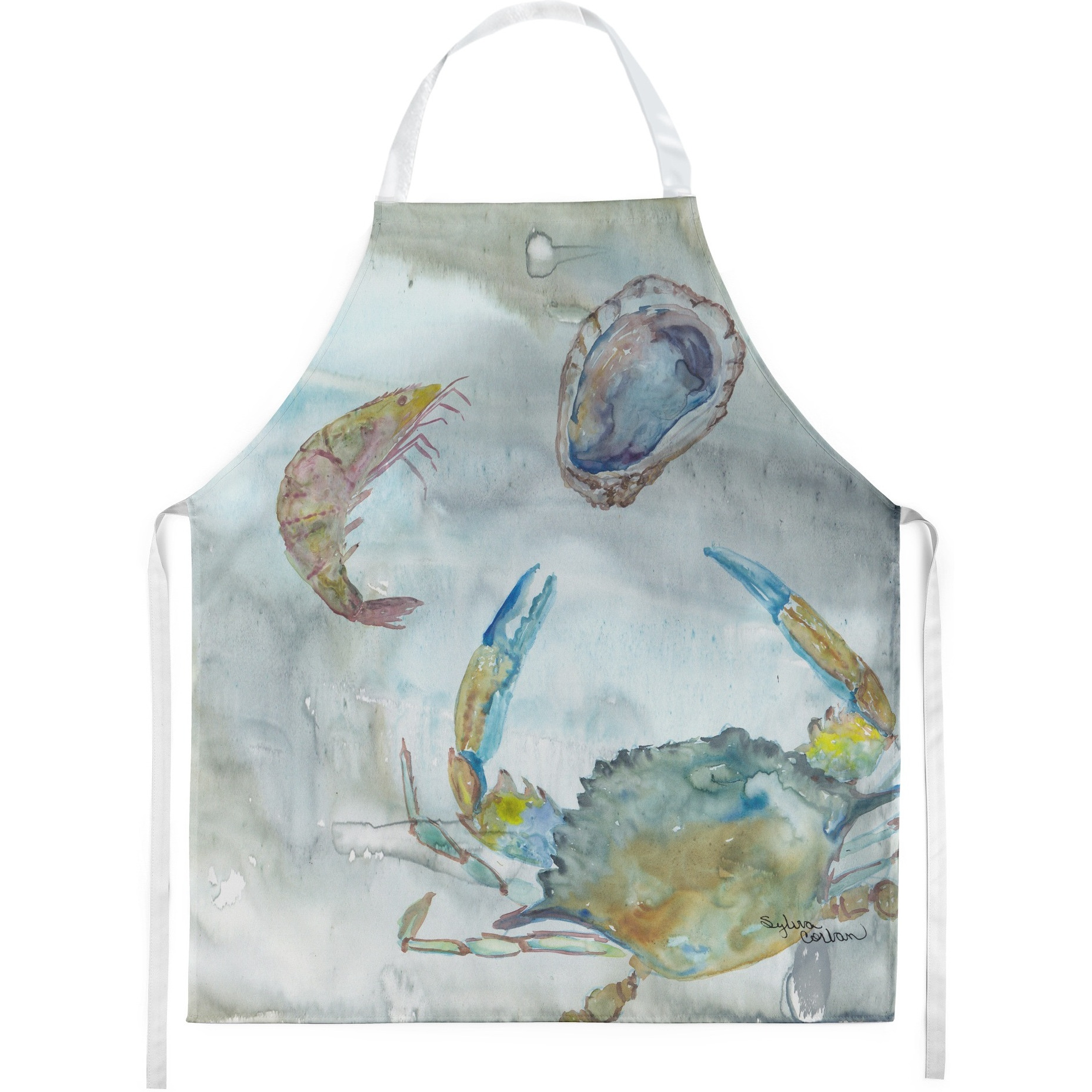 &quotCaroline's Treasures SC2010APRON Crab, Shrimp and Oyster Watercolor kitchen-aprons, Multicolor"