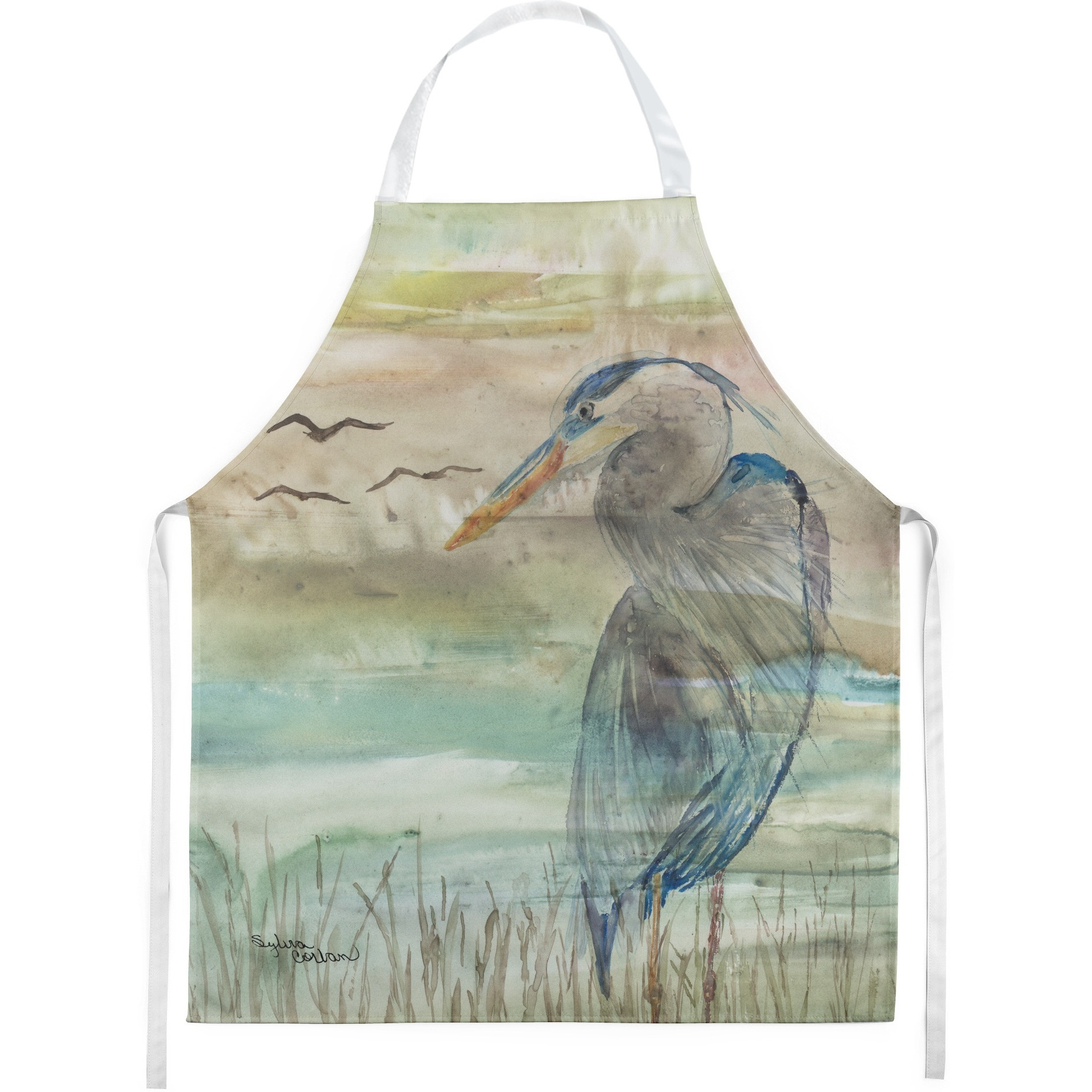 Caroline's Treasures SC2019APRON Blue Heron Sunset kitchen-aprons