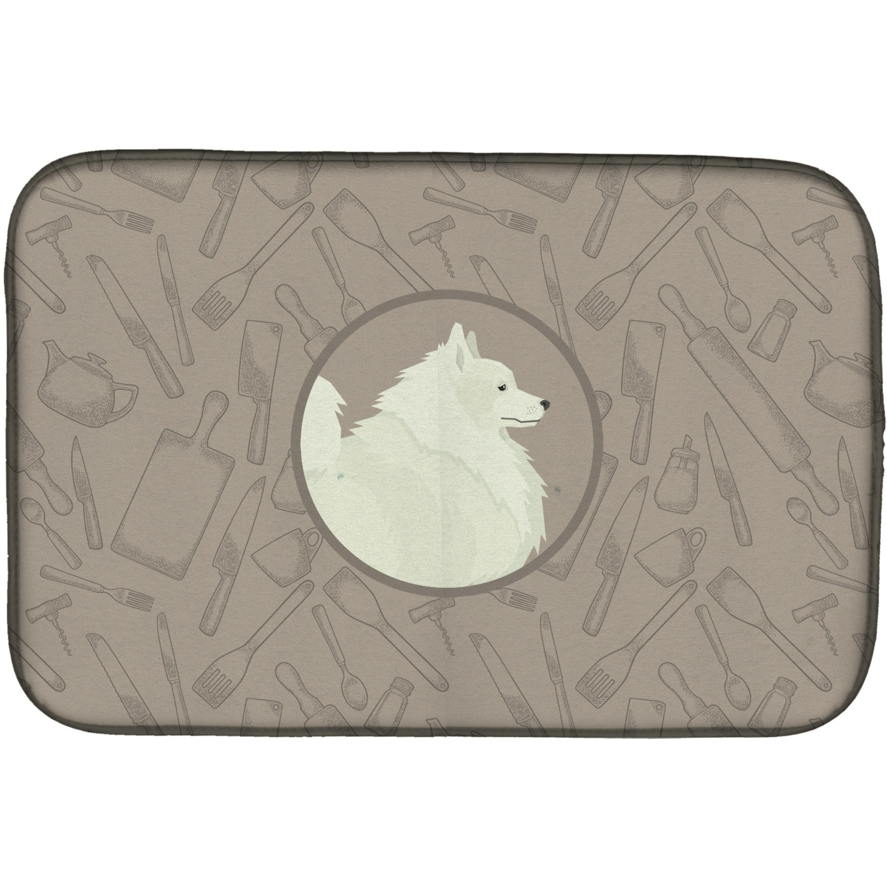 &quotCaroline's Treasures CK2212DDM Spitz in The Kitchen dish-drying-mats, 14x21, Multicolor"