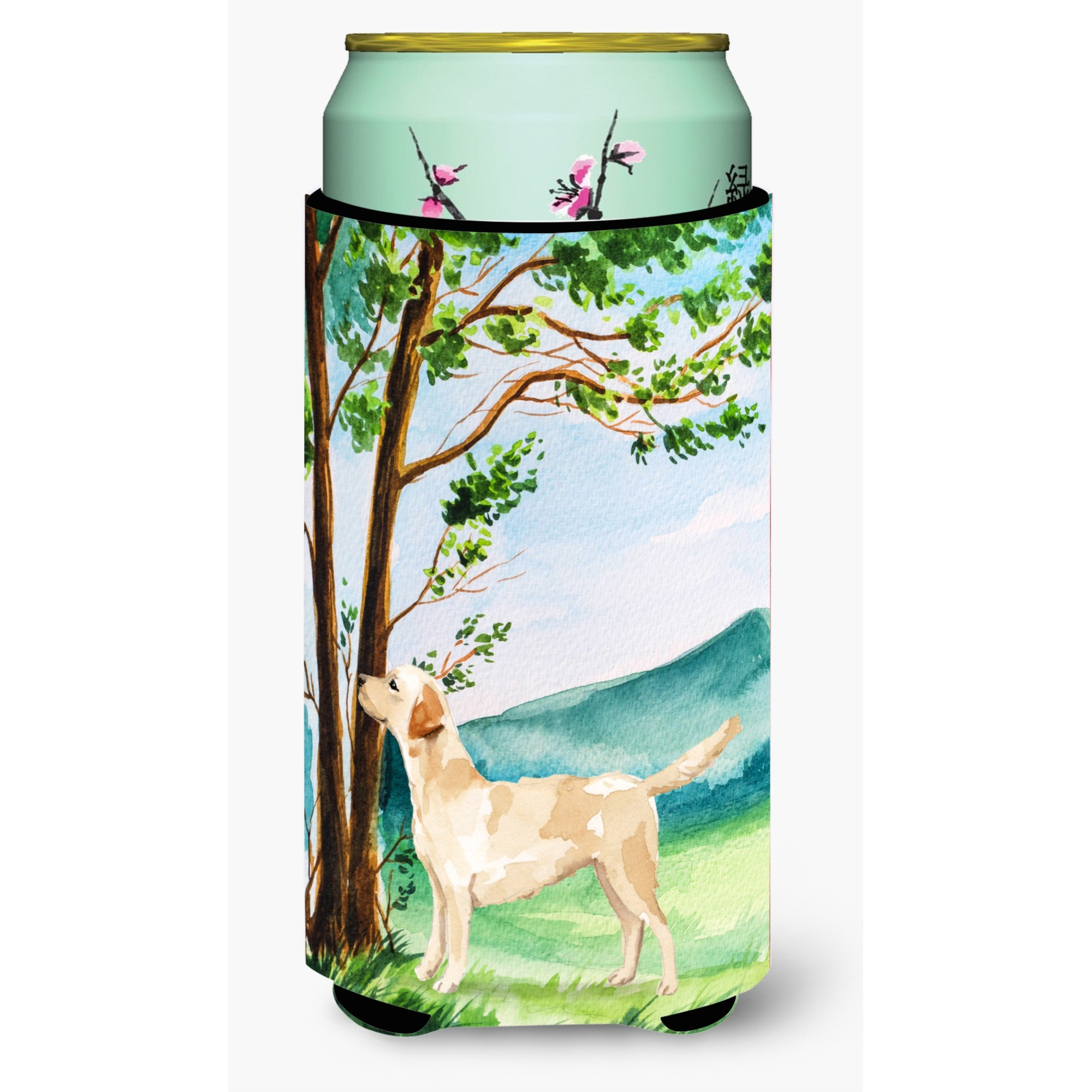Carolines Treasures CK2008TBC Under the Tree Yellow Labrador Tall Boy Hugger cold-beverage-koozies, Multicolor