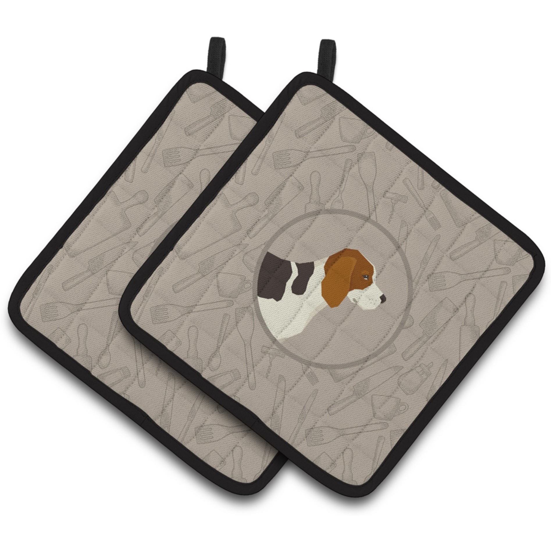 &quotCaroline's Treasures CK2166PTHD Beagle in The Kitchen Pair of Pot Holders potholders, Multicolor"