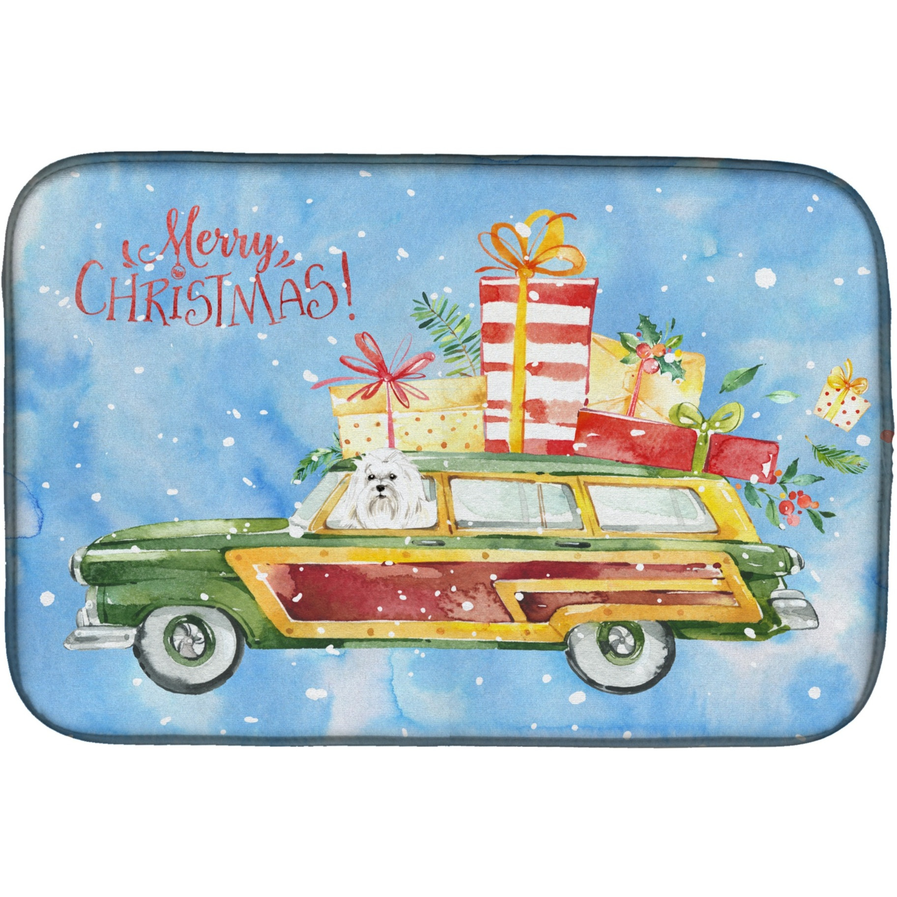 &quotCaroline's Treasures CK2414DDM Merry Christmas Maltese dish-drying-mats, 14x21, Multicolor"