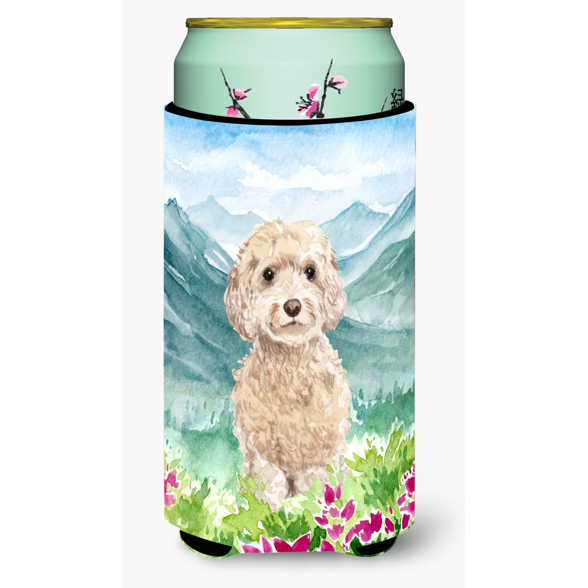 &quotCaroline's Treasures CK1984TBC Mountian Flowers Goldendoodle Tall Boy Hugger cold-beverage-koozies, Multicolor"