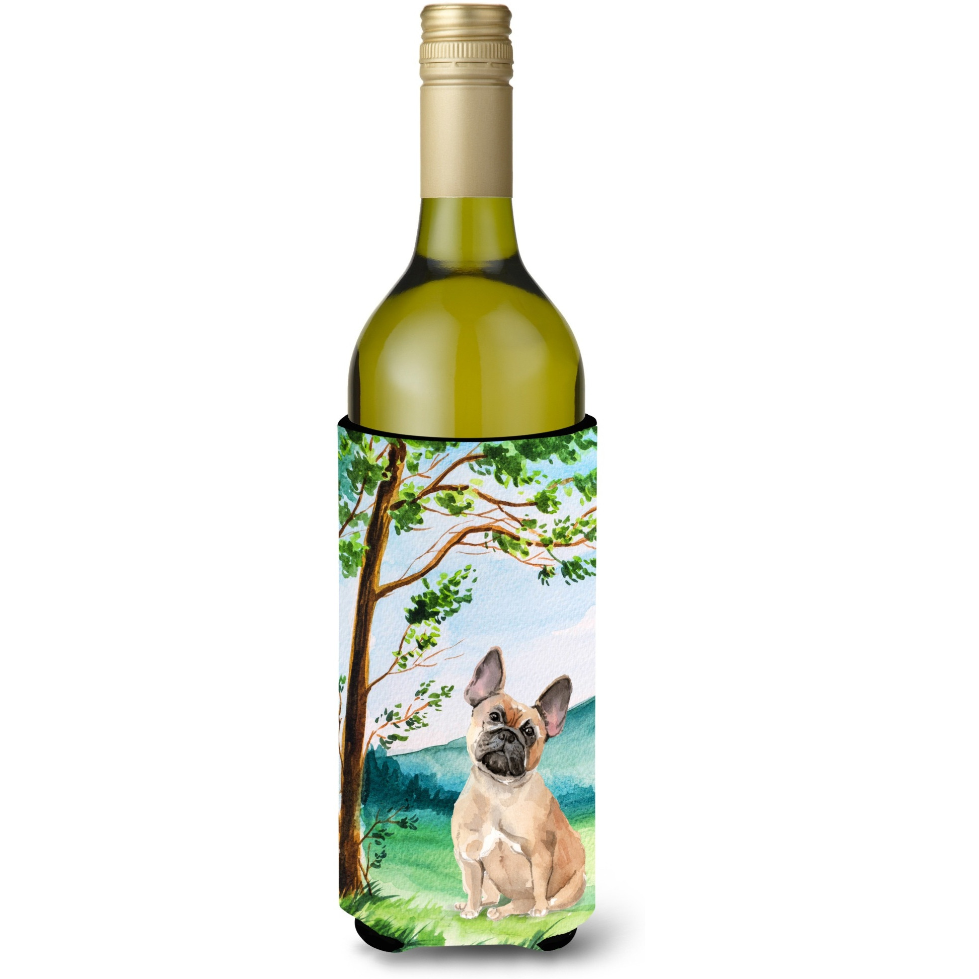 &quotCaroline's Treasures Tree Fawn French Bulldog Wine Bottle Hugger cold-beverage-koozies, 750 ml, Multicolor"