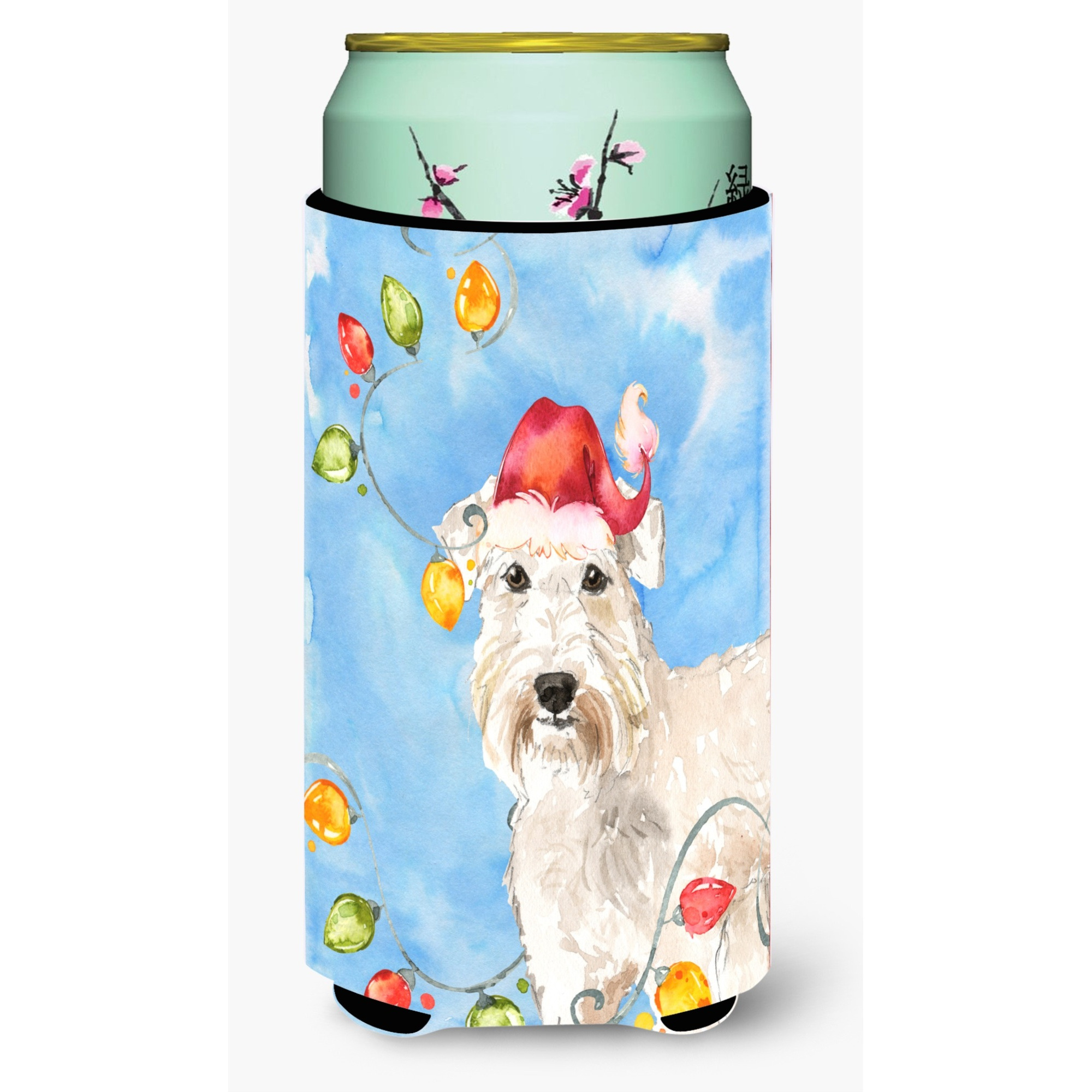 &quotCaroline's Treasures CK2499TBC Christmas Lights Wheaten Terrier Tall Boy Hugger cold-beverage-koozies, Multicolor"